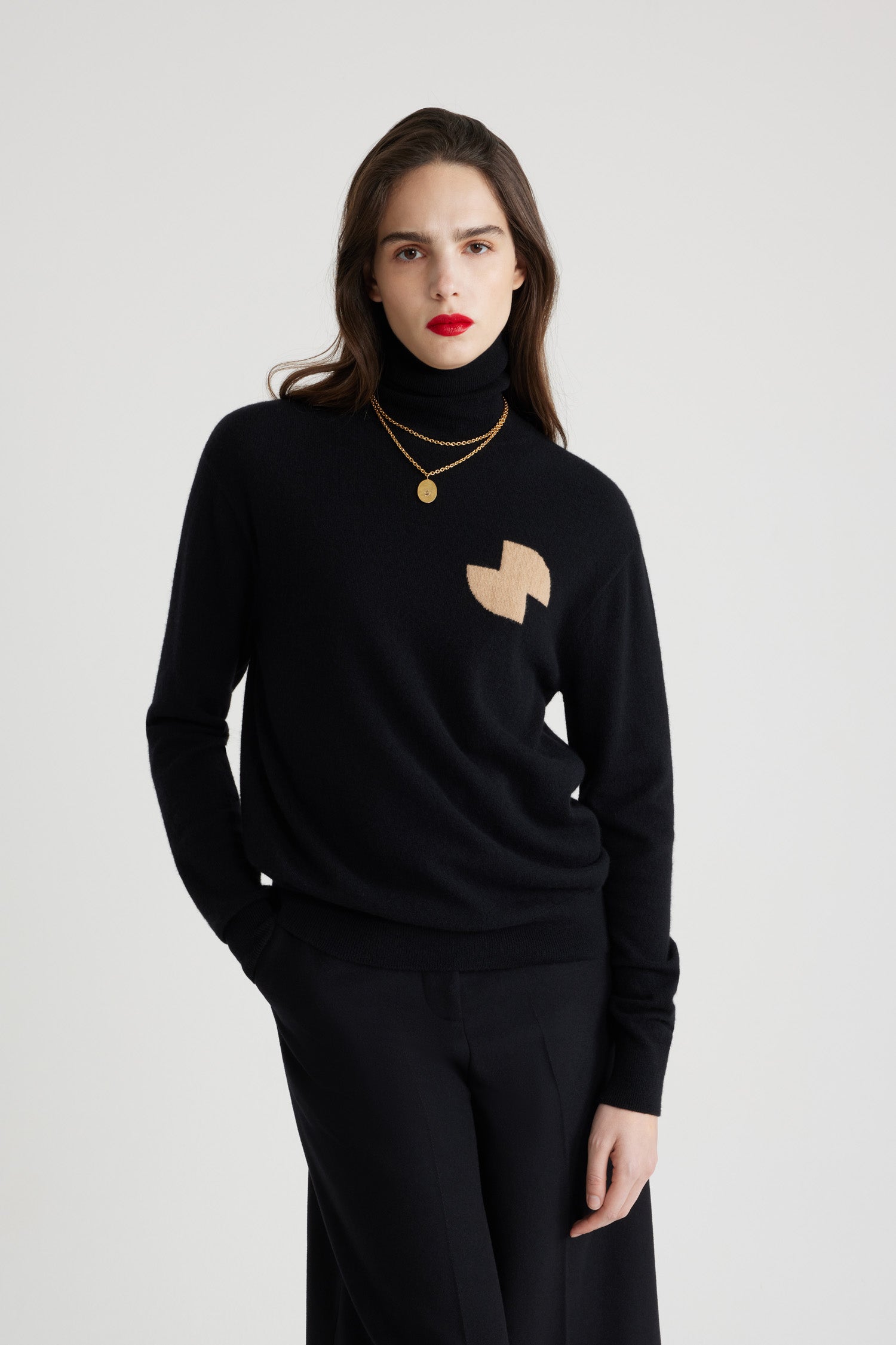 Patou H24KN1838041999B pull noir laine cachemire