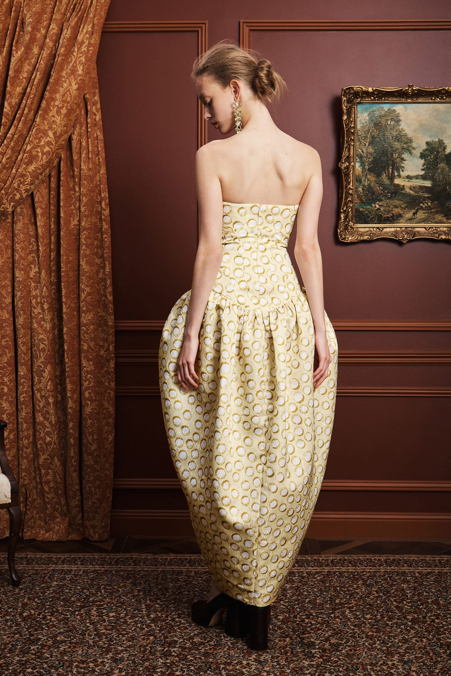Alemäis Paula Gown robe bustier sculptée à pois