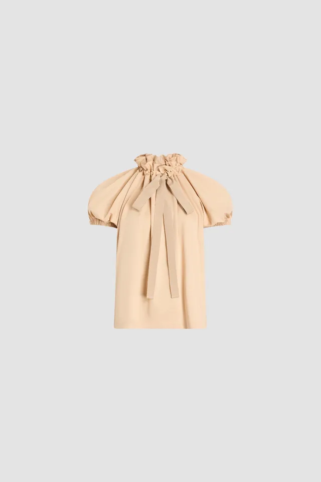 Patou JE139 top coton bio sable col cordon XS-XL