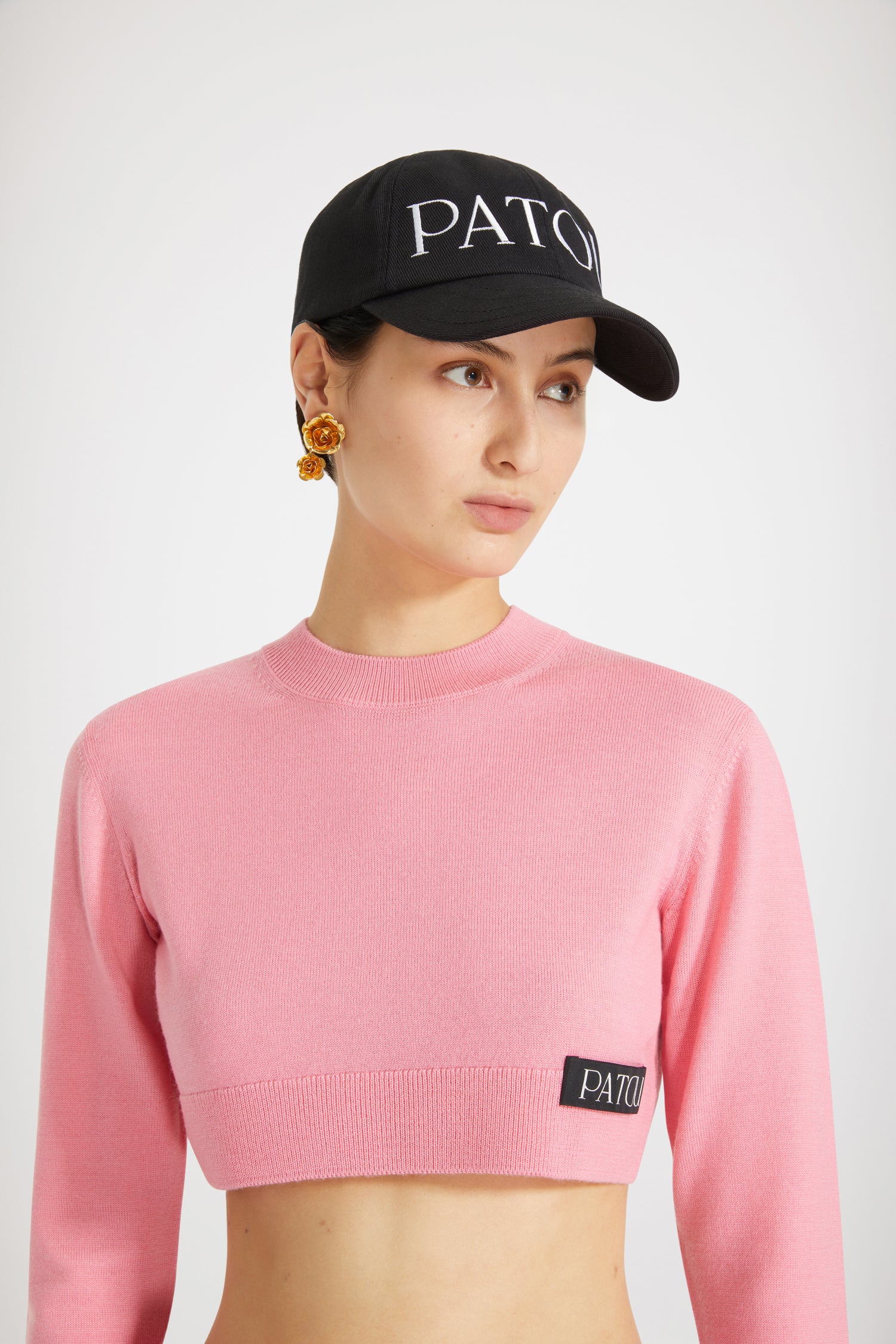Patou H22KN0998041451P pull cropped rose XS-XXL