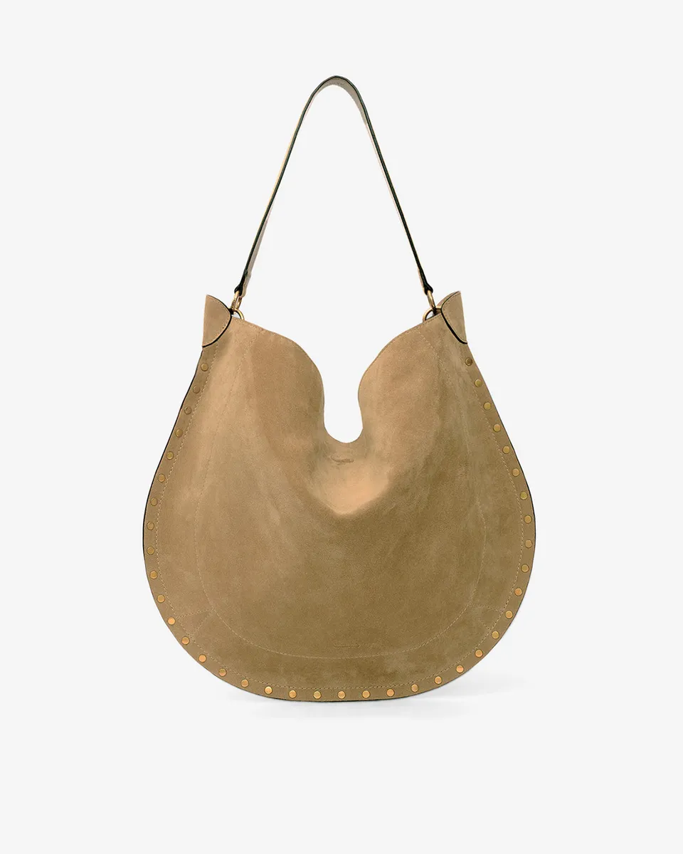 Isabel Marant Oskan Hobo Soft sac cuir velours taupe