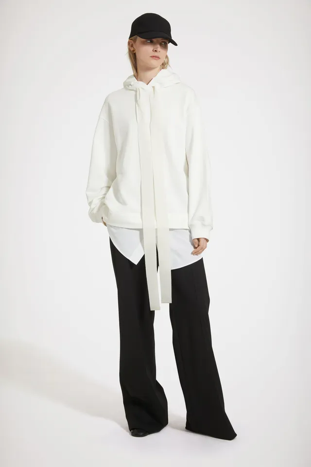 Patou H23JE0929985009A robe sweat capuche blanche coton bio