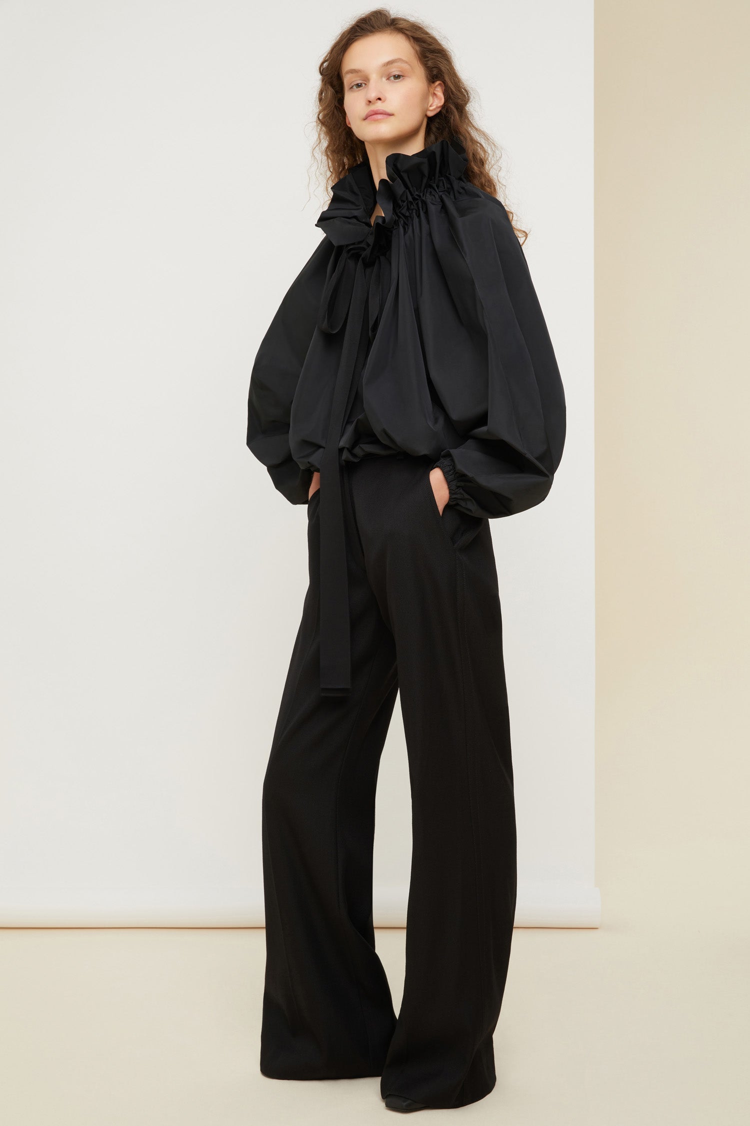 Patou pantalon tailleur TR002 tricotine laine noir
