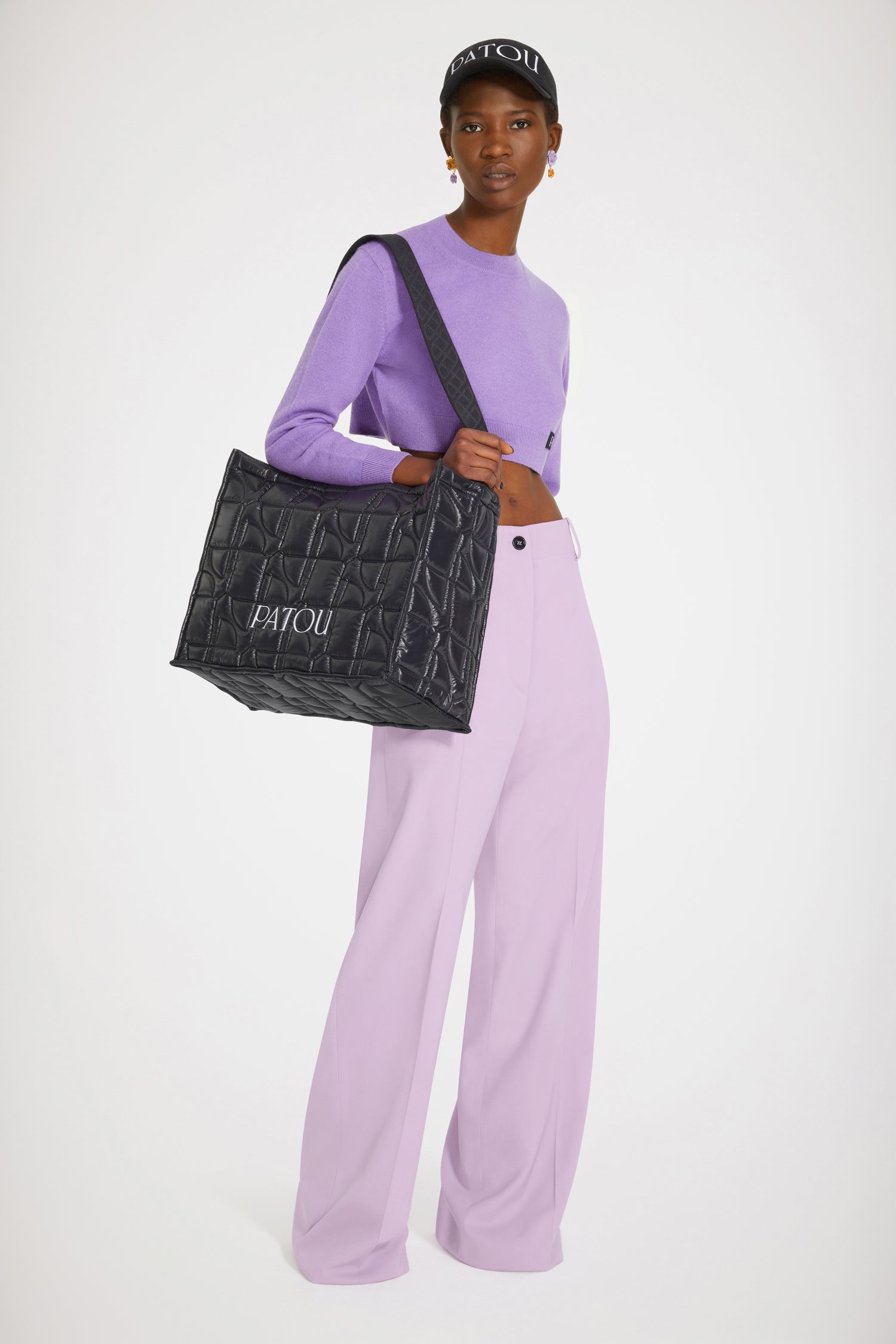 Patou H22TR0020103473W pantalon droit violet laine vierge