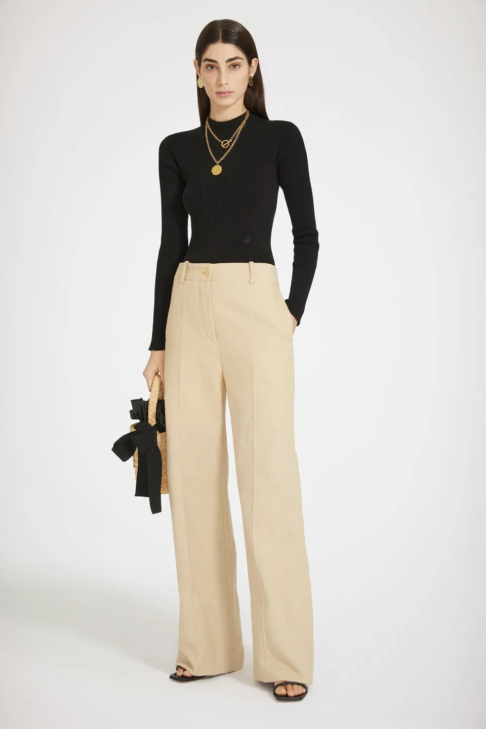 Patou P24TR0020162113B pantalon beige 34-44 tweed coton