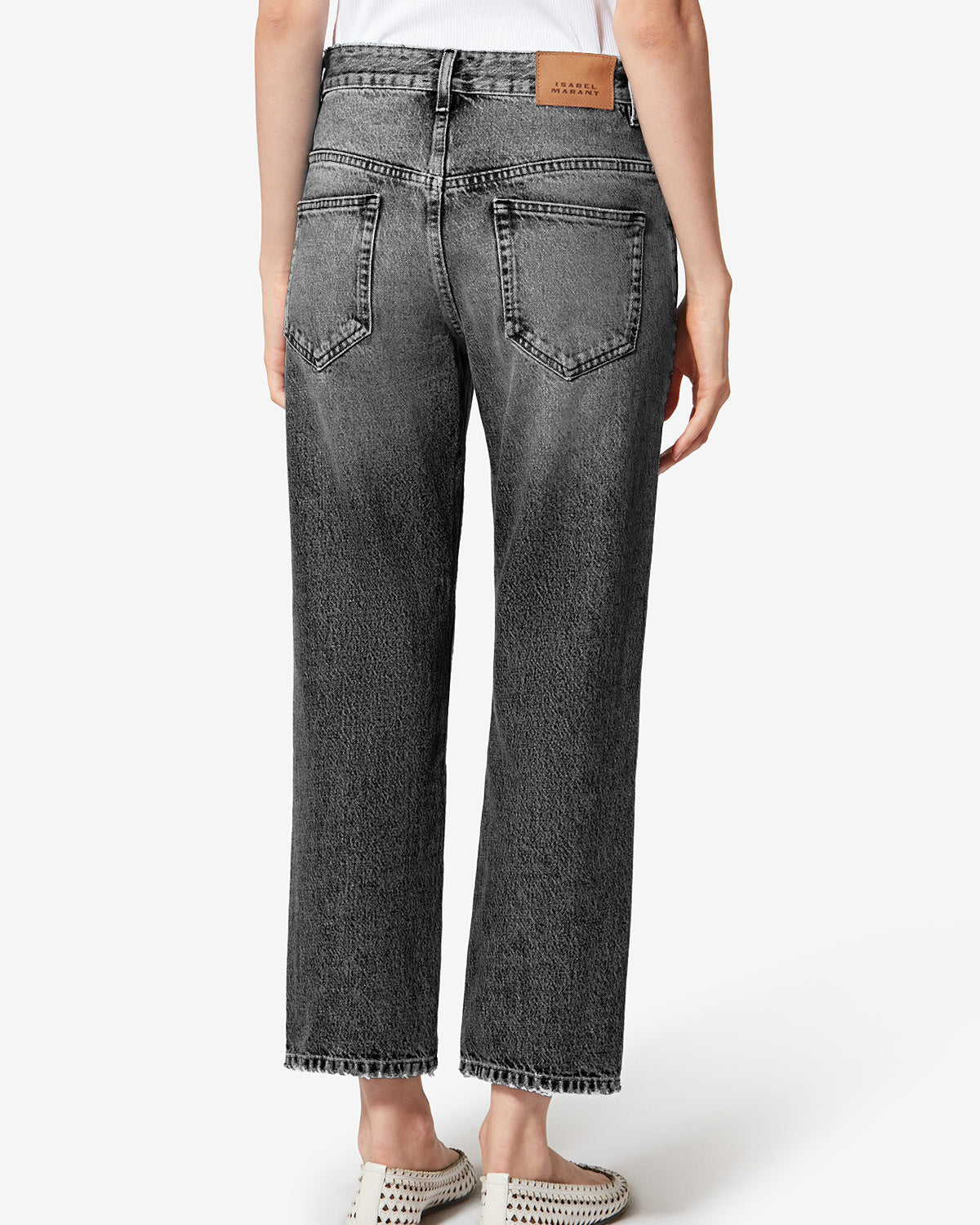 Isabel Marant Dakota jean noir délavé 7/8 ajusté