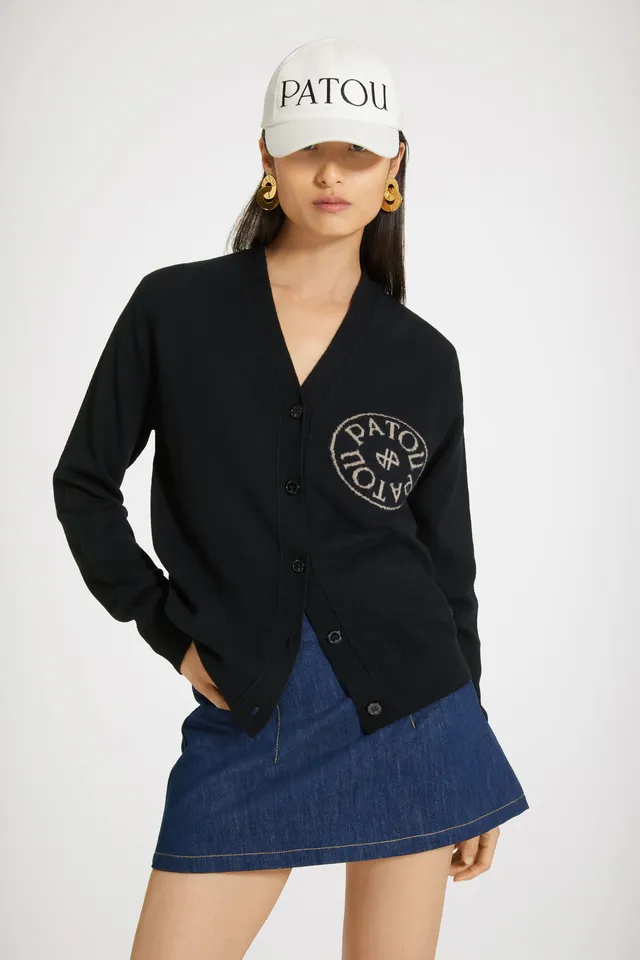 Patou Stamp P23KN1208041999B cardigan laine noir XS-XXL