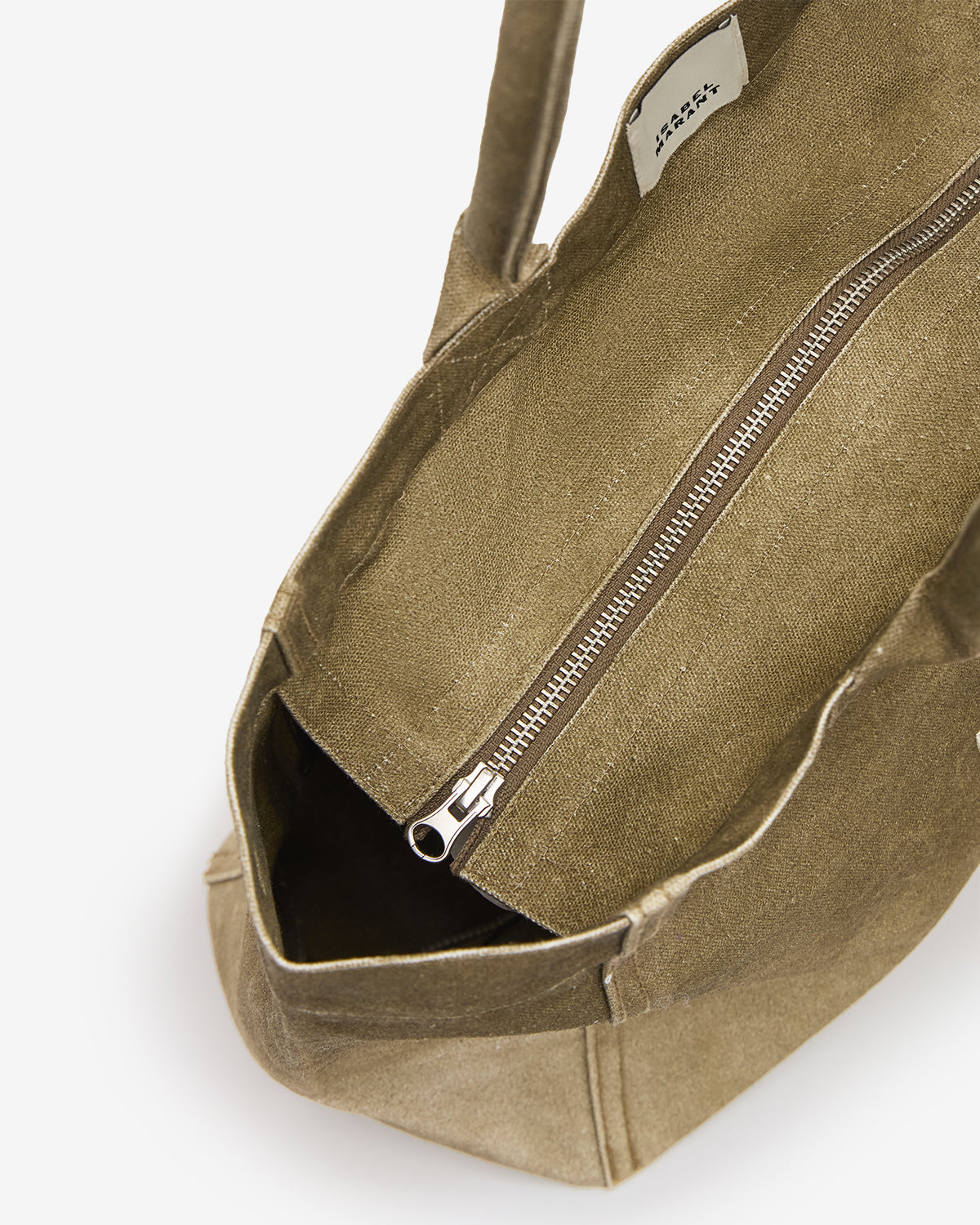 Isabel Marant Yenky Zipped sac cabas kaki 34x27 cm