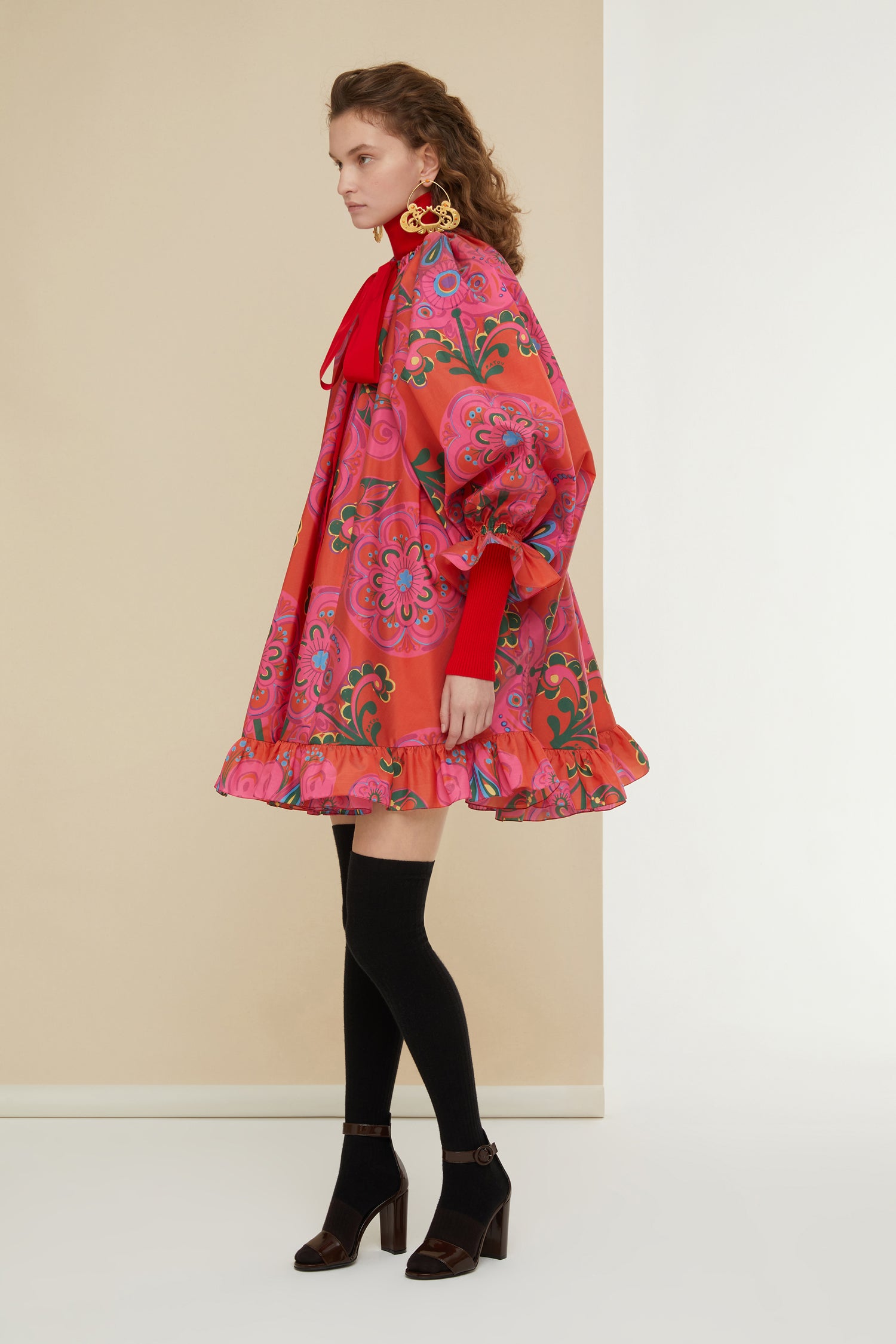 Patou DR079 robe habotai soie Strawberry Flower