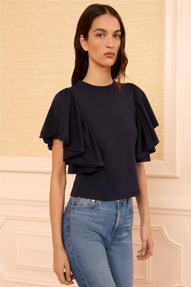Ulla Johnson Cordelia top coton bio midnight