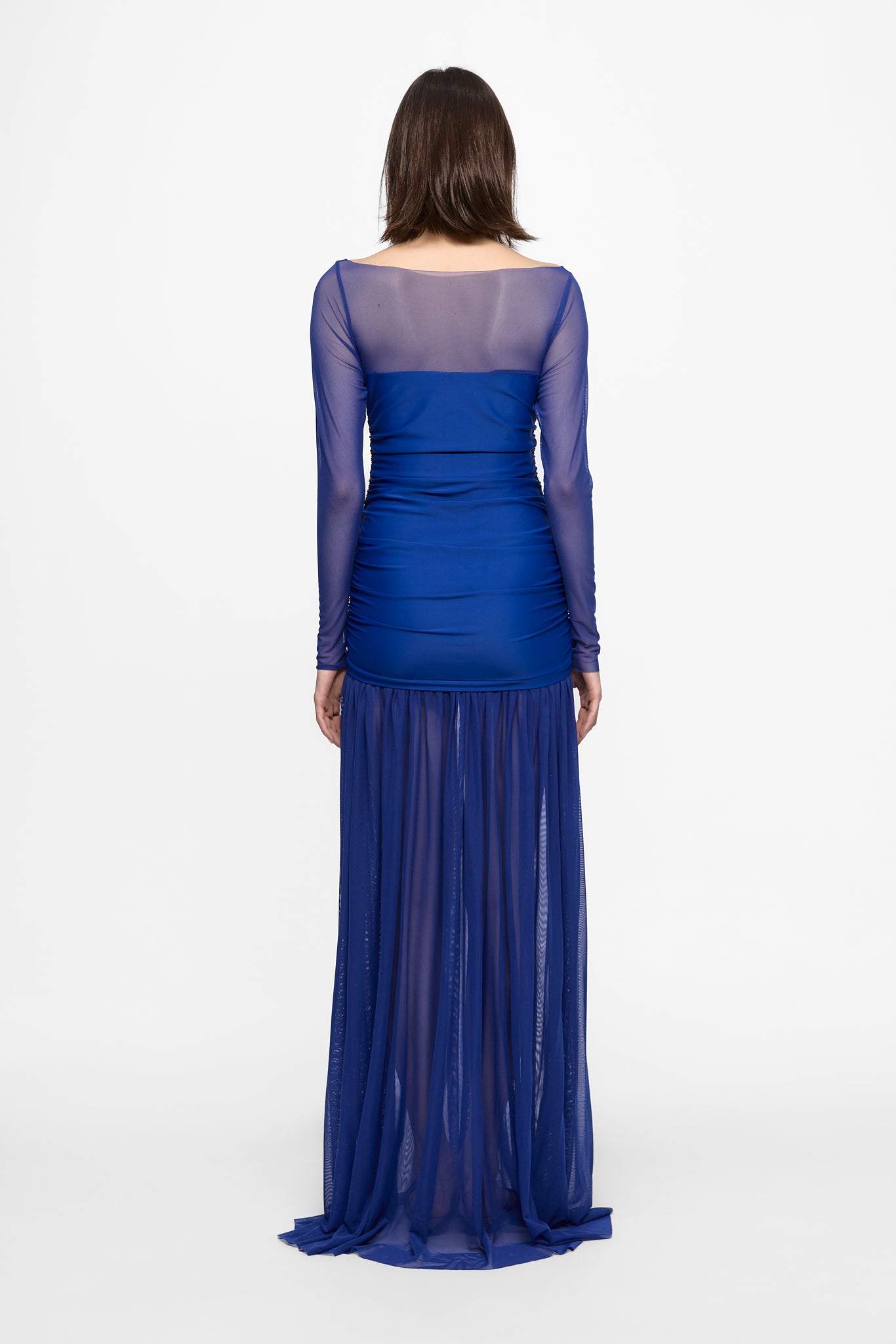 ATU Body Couture Ruched Tulle Gown robe bleue taille S