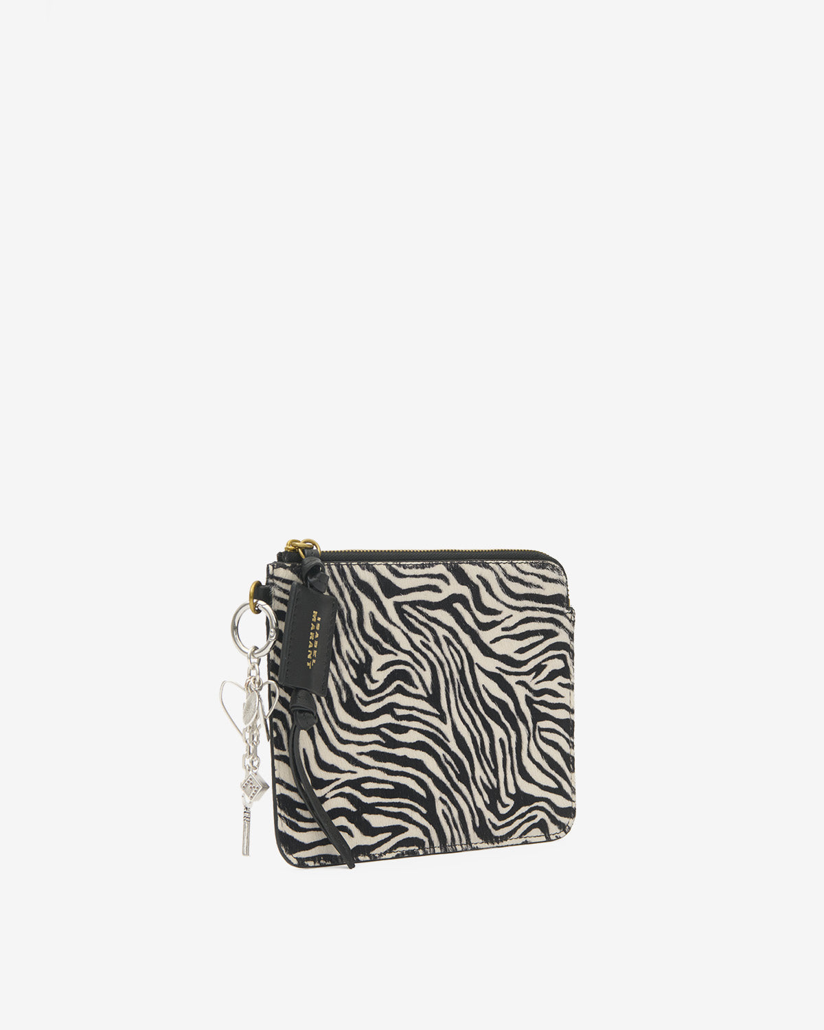 Isabel Marant Oskan pochette cuir pony zèbre 20 cm