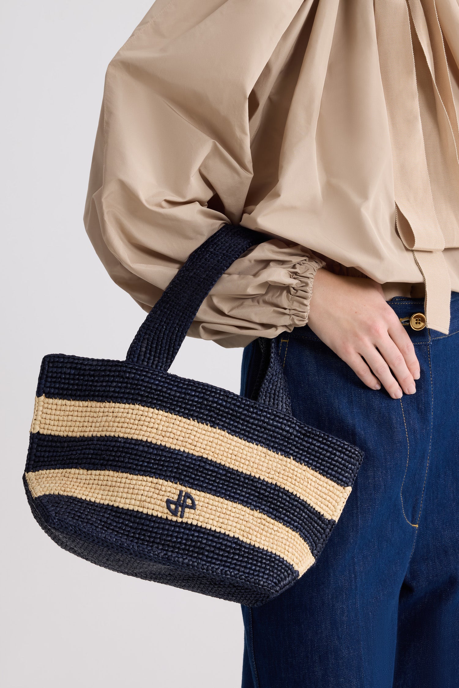 Patou AC134 tote bag raphia rayé Offshore Stripes