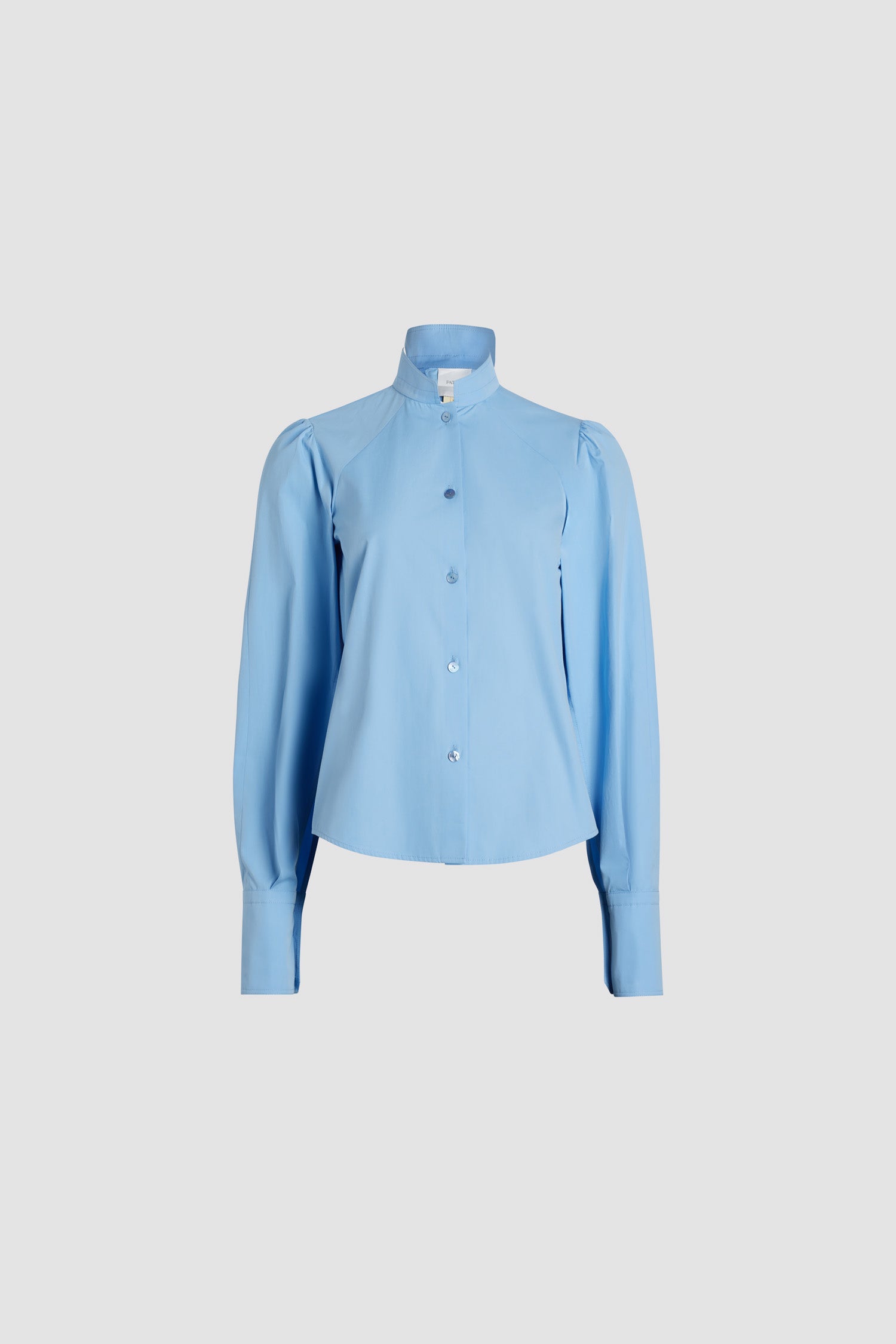 Patou H24BL0340017636B blouse bleu coton lavallière