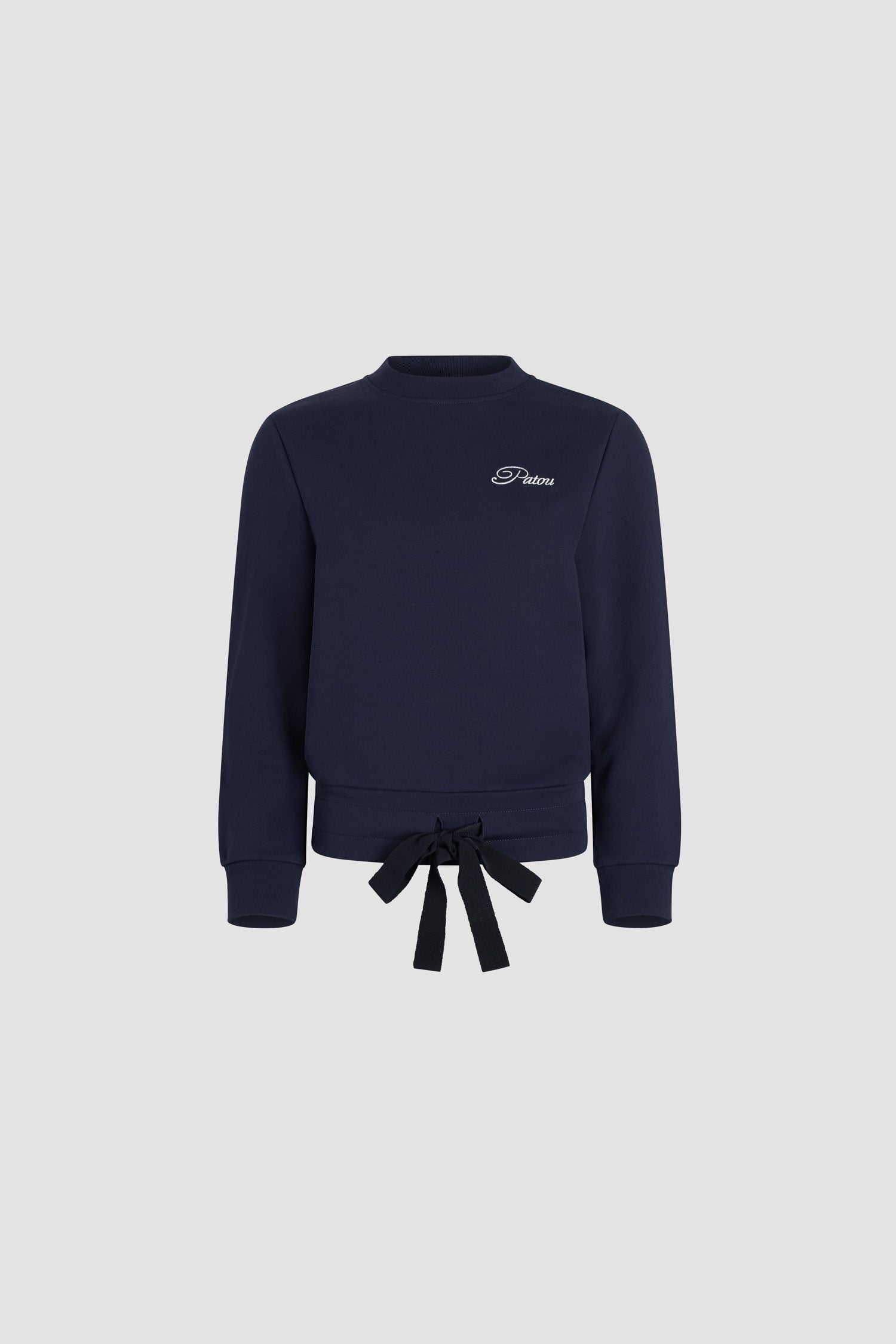 Patou P25JE158 sweatshirt coton bio logo brodé Navy Black