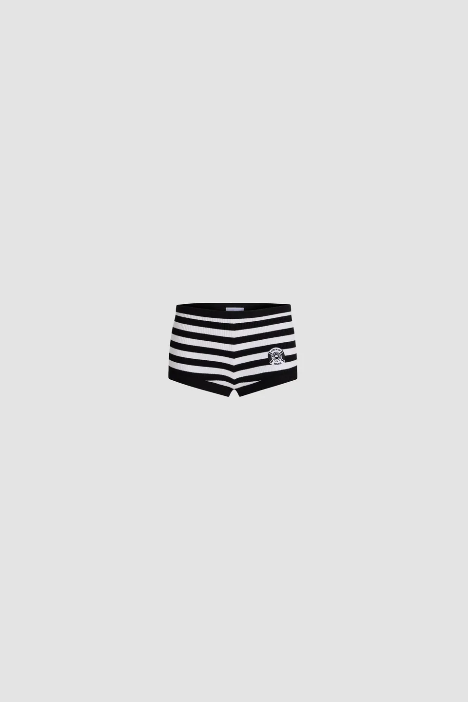 Patou E26SP083 Short Rayé Coton Noir Blanc Taille Élastique