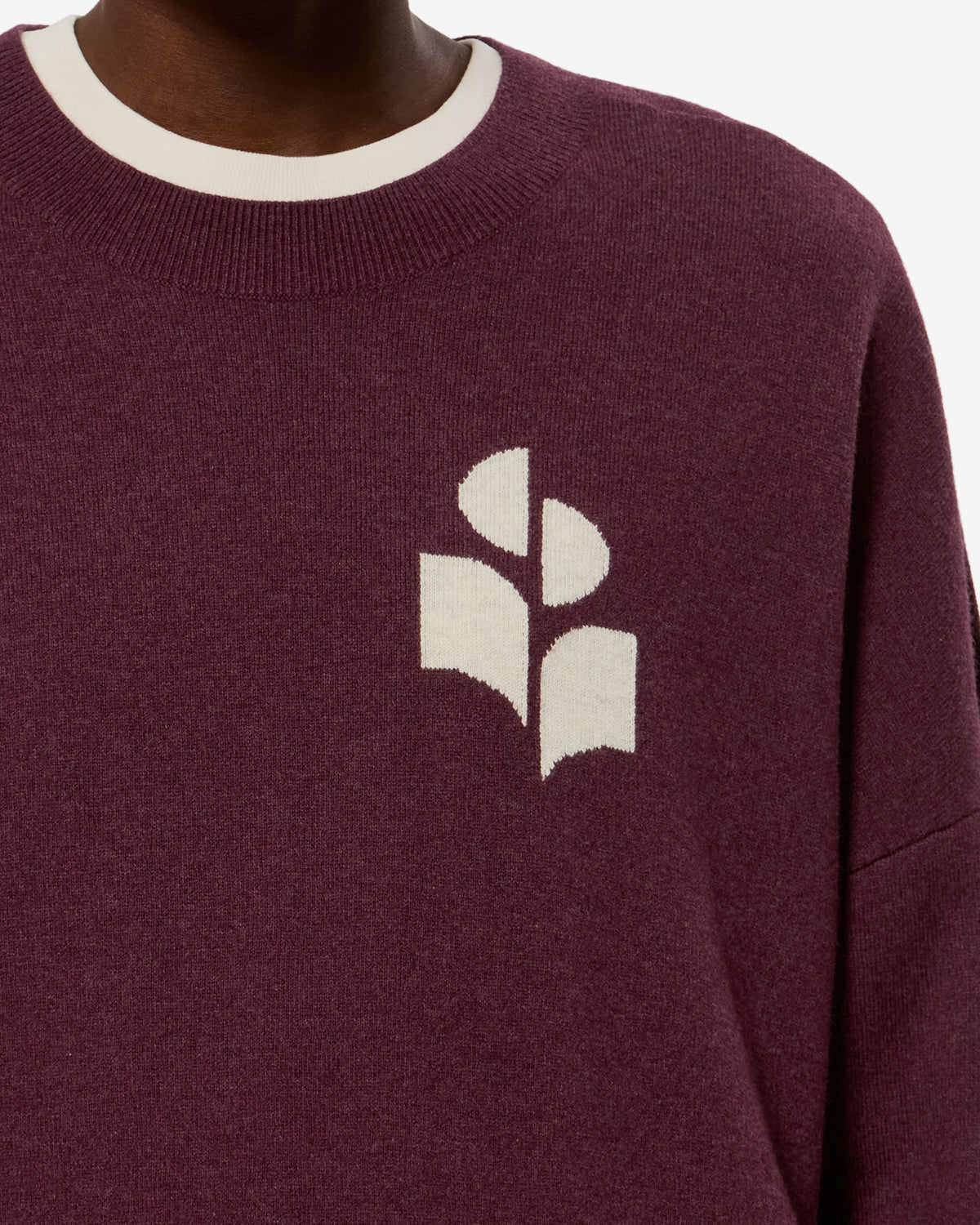 Isabel Marant Mailles Marisans pull bordeaux coton laine logo