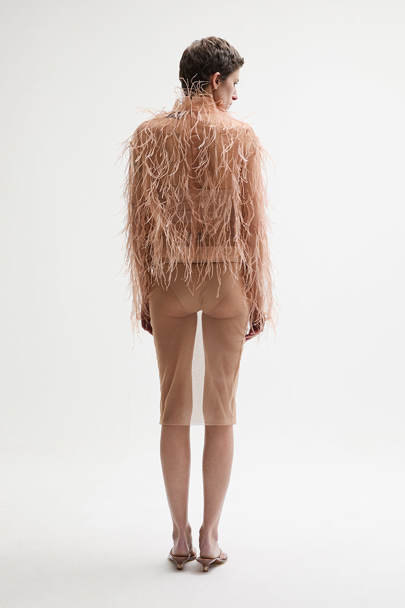 ATU Body Couture Aerial top tulle plumes taille S