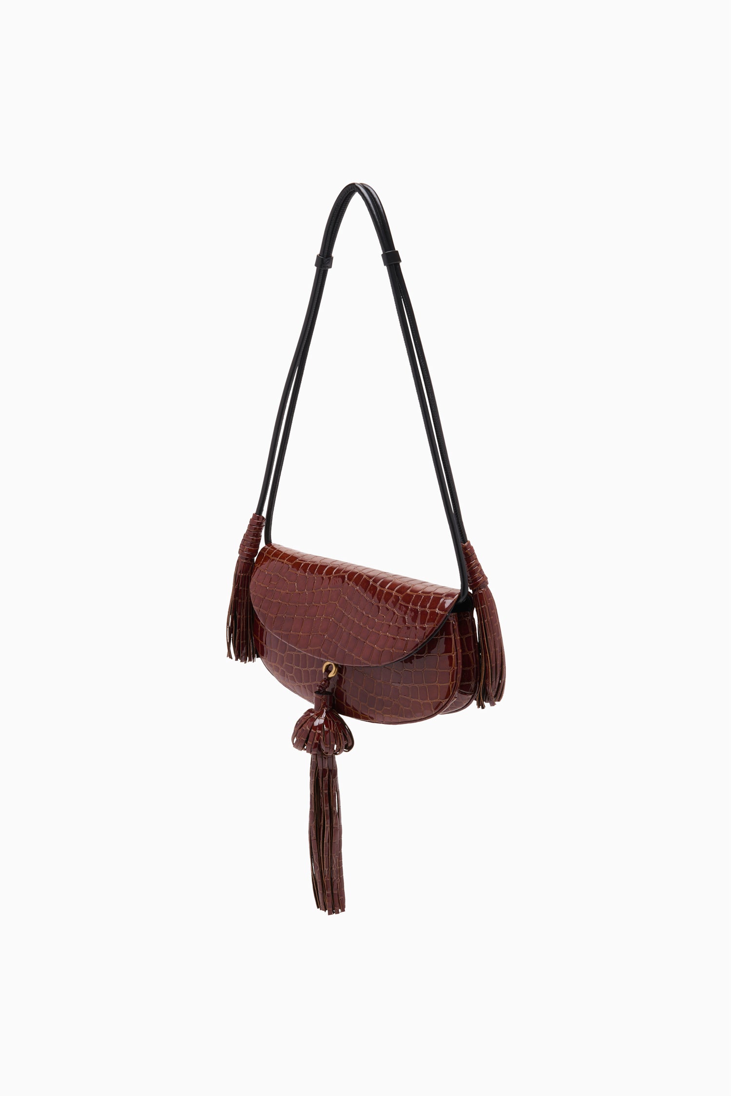 Ulla Johnson Paloma Sac Chestnut cuir croco bandoulière