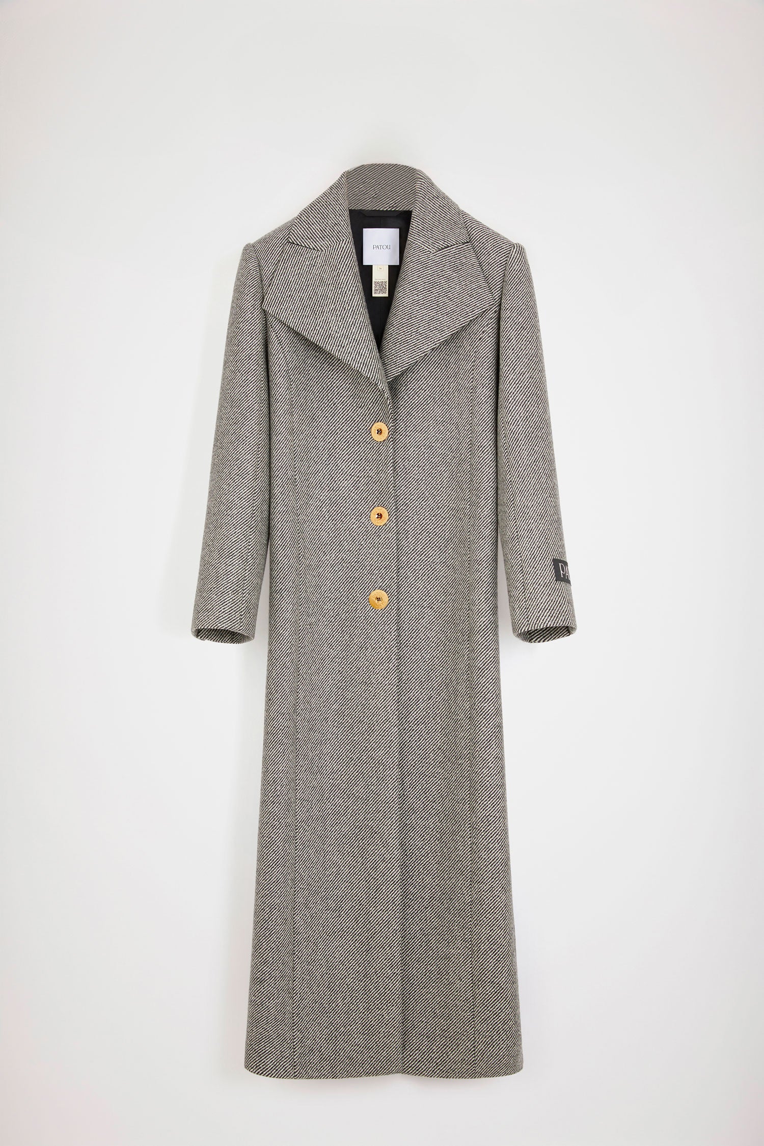Patou CO017 manteau long laine Graphite gris