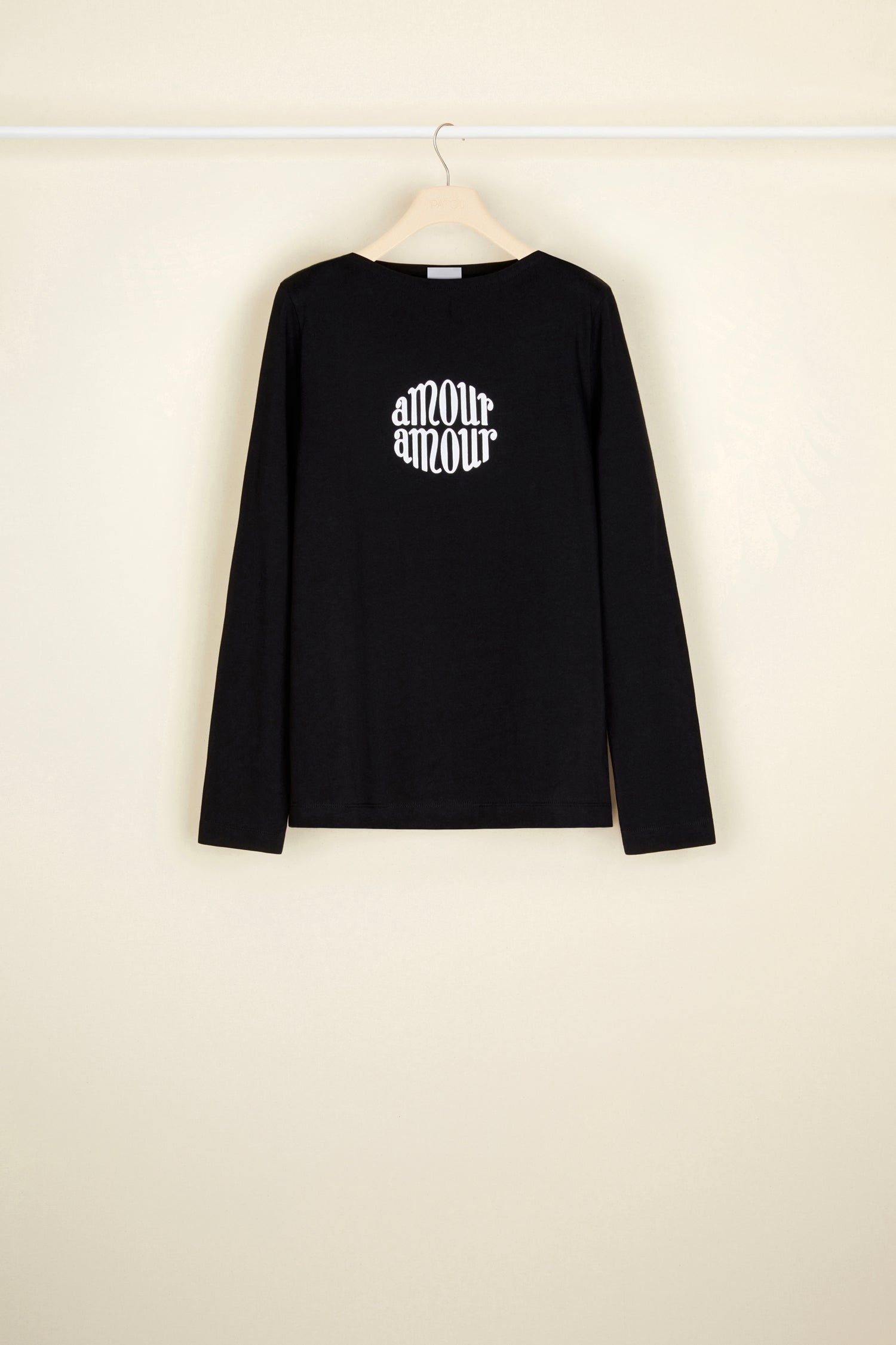 Patou JE031 Amour Amour top noir coton bio manches longues