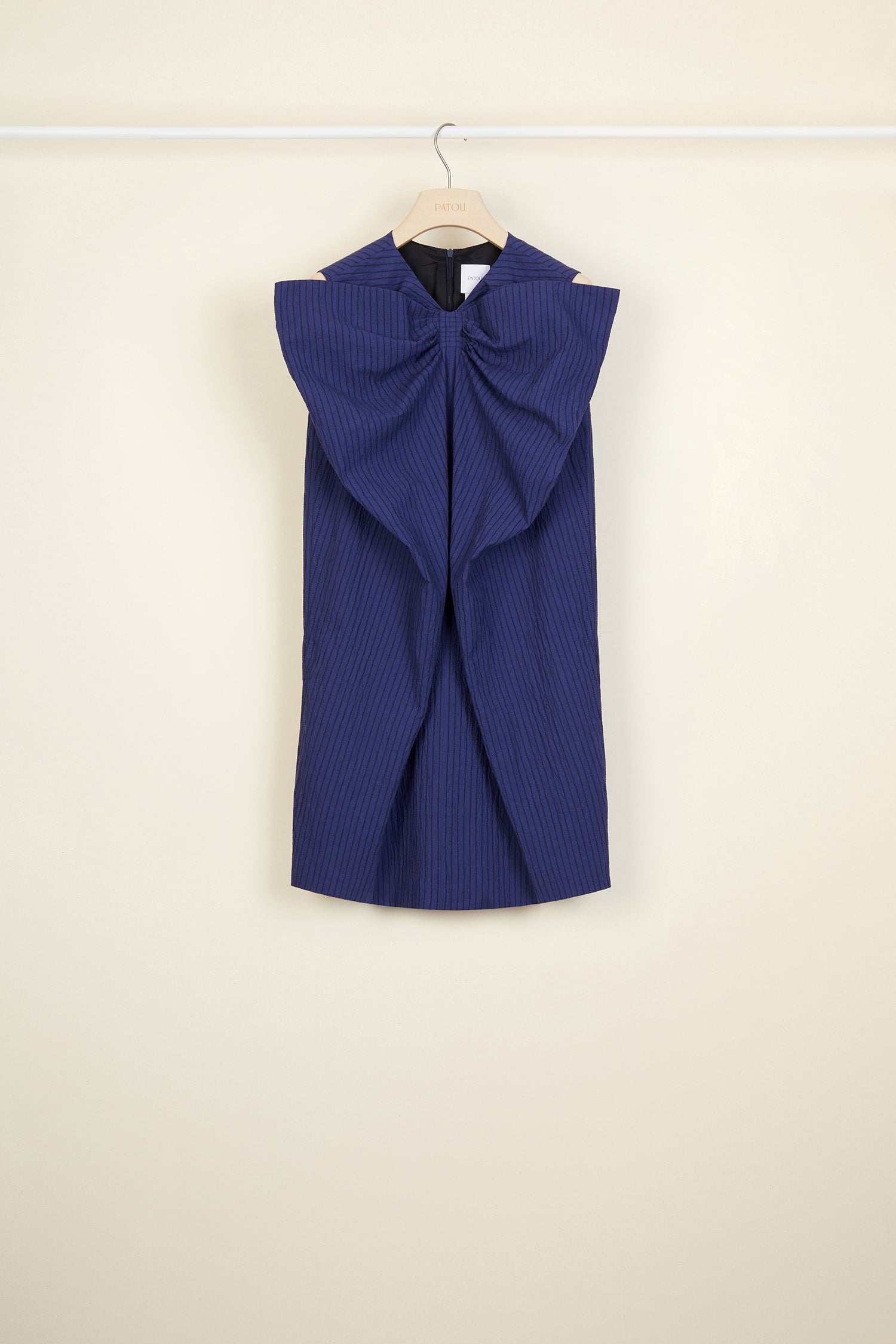 Patou robe P20DR0250032690B Persian Blue seersucker noeud