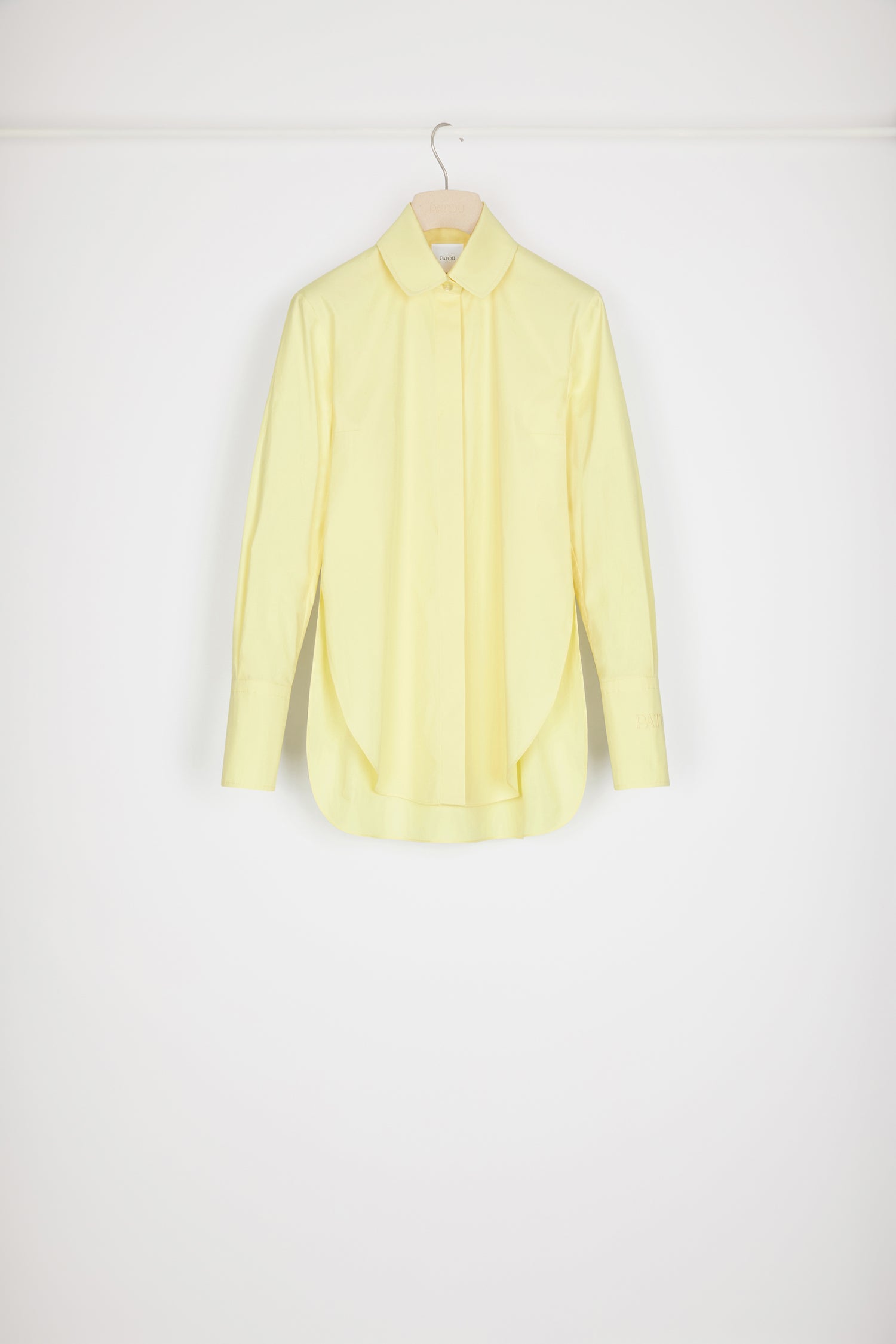 Patou P23BL023 chemise jaune Crocus coton bio boutons cachés