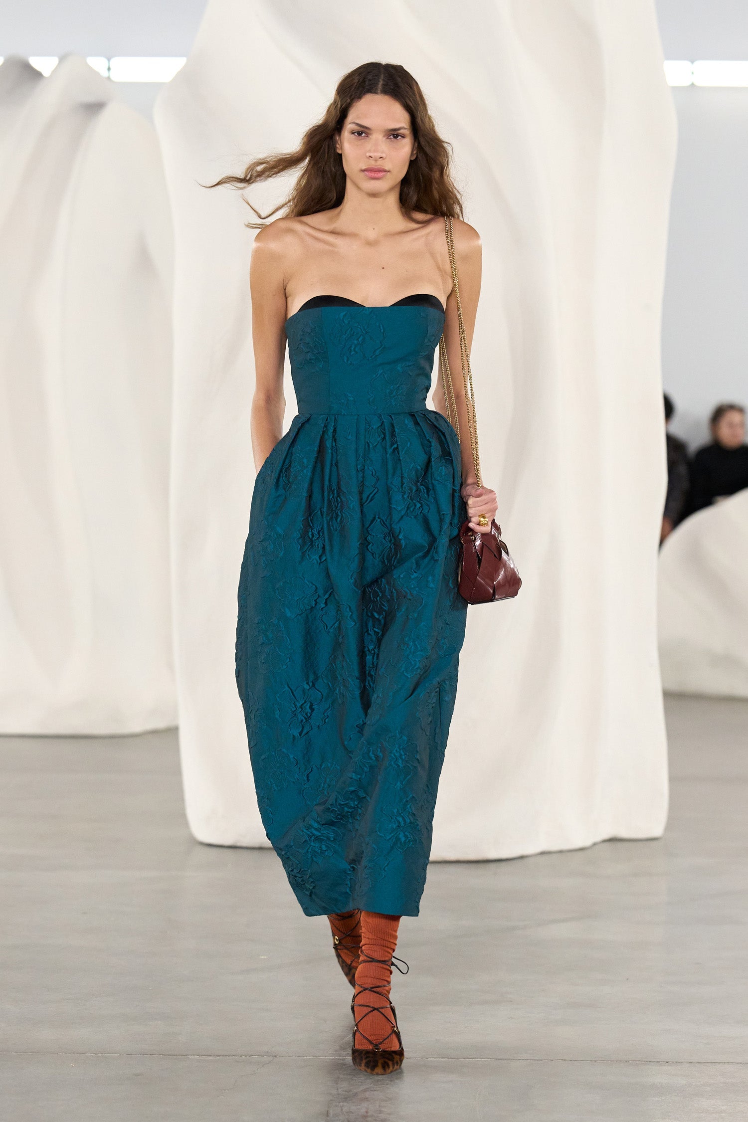 Ulla Johnson Katerina FA260152 robe bustier Beryl midi bleue