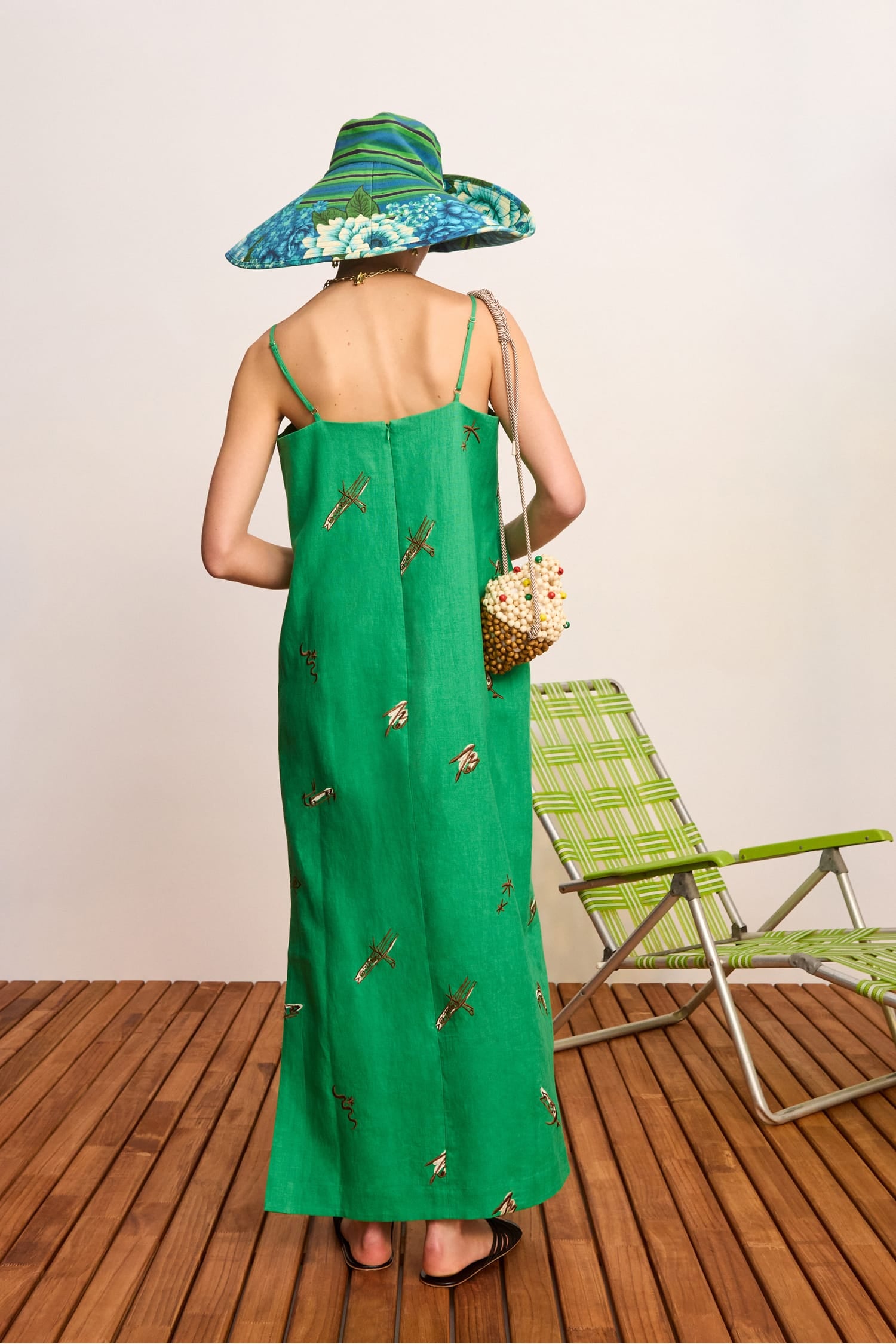 Alemaïs Wanda robe midi lin broderie