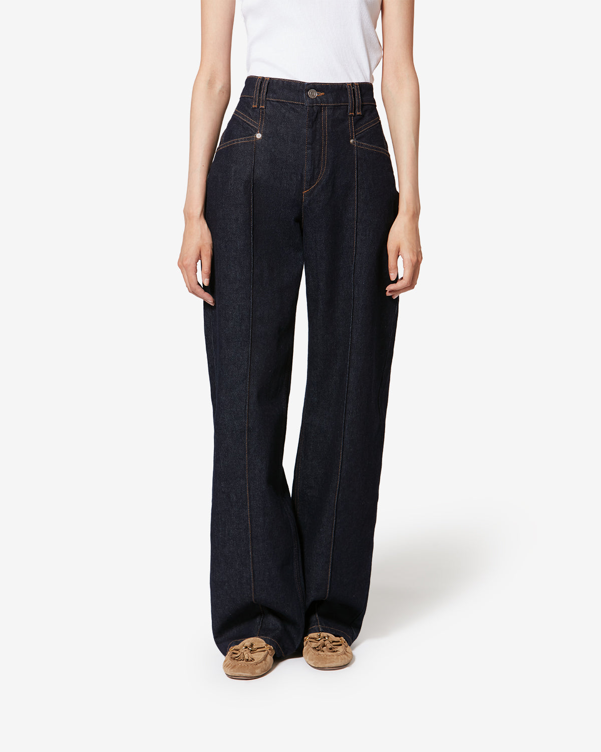 Isabel Marant Drolane Jean Droit Foncé Nuit Denim Coton