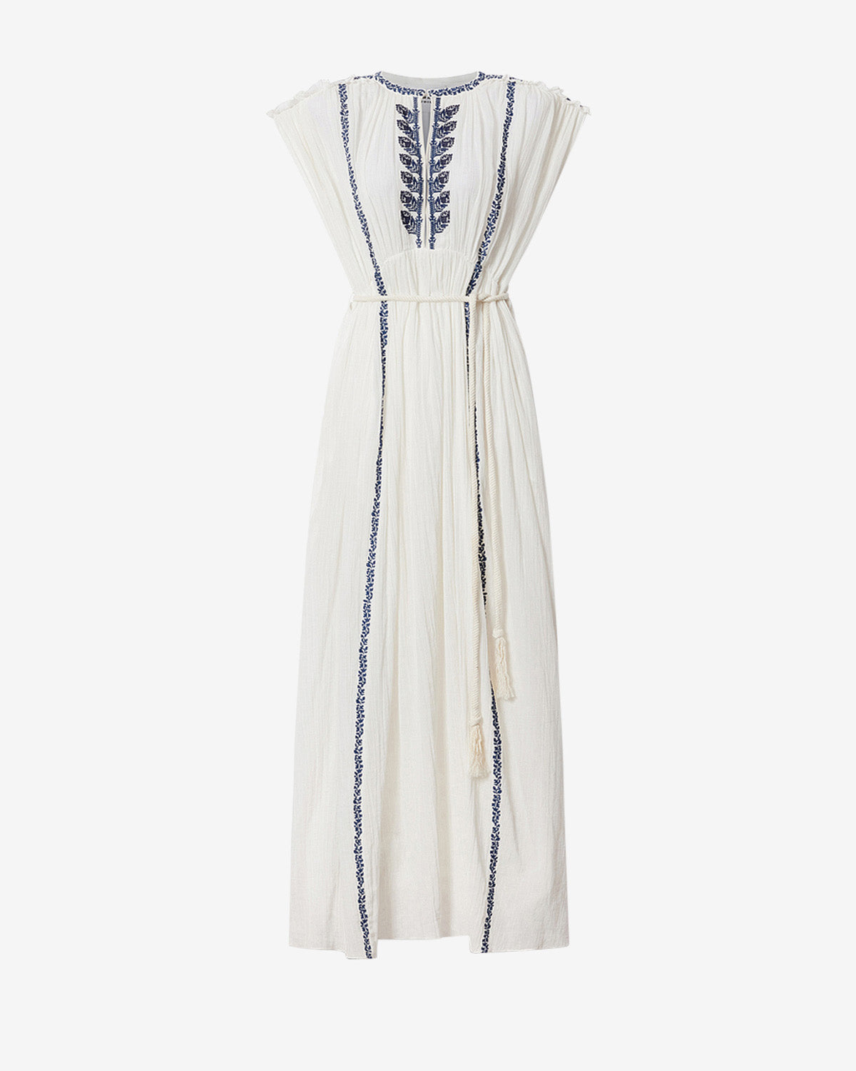 Isabel Marant Liviane robe longue écru et bleu gaze coton
