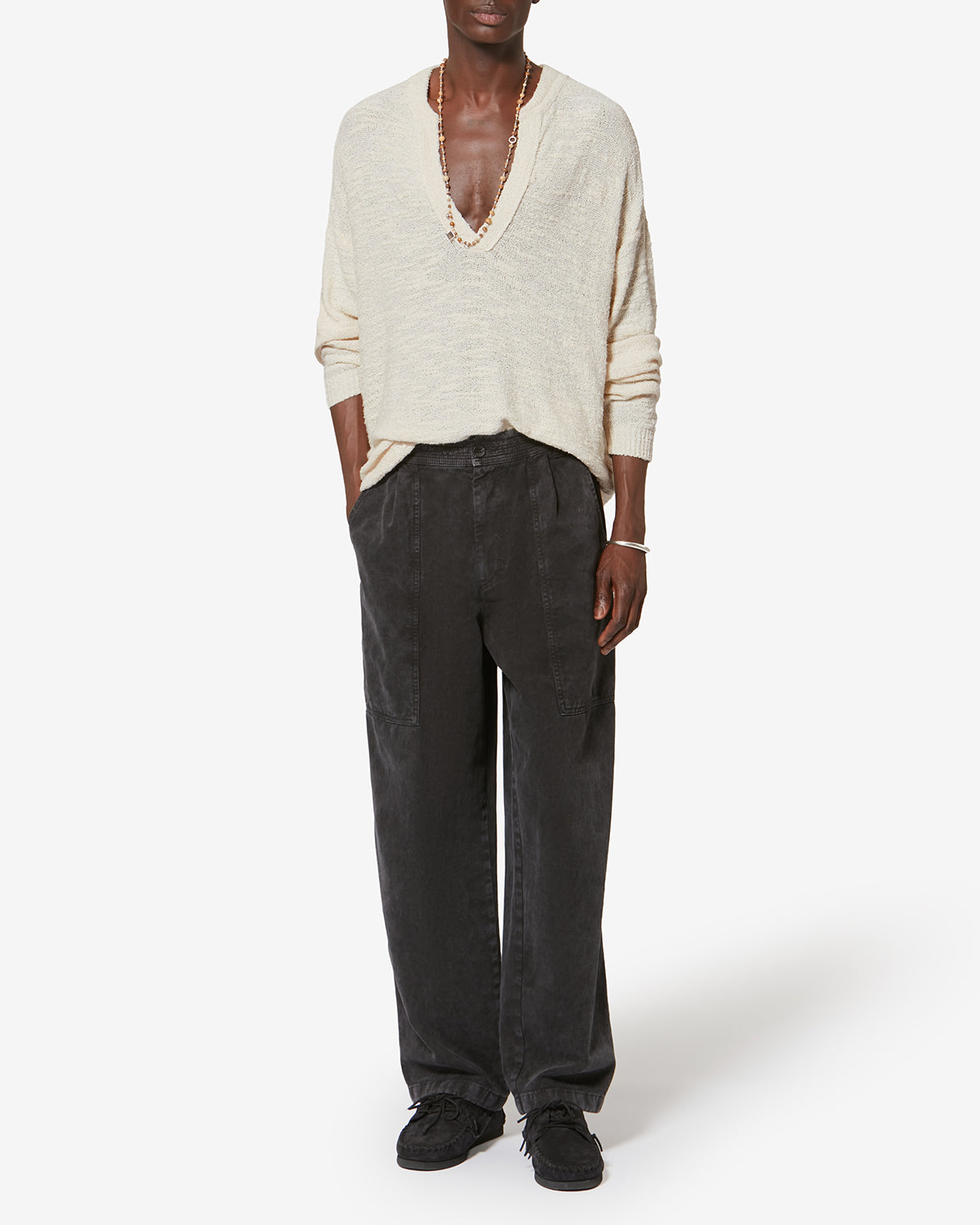 Isabel Marant Arnold Pull maille écru coton