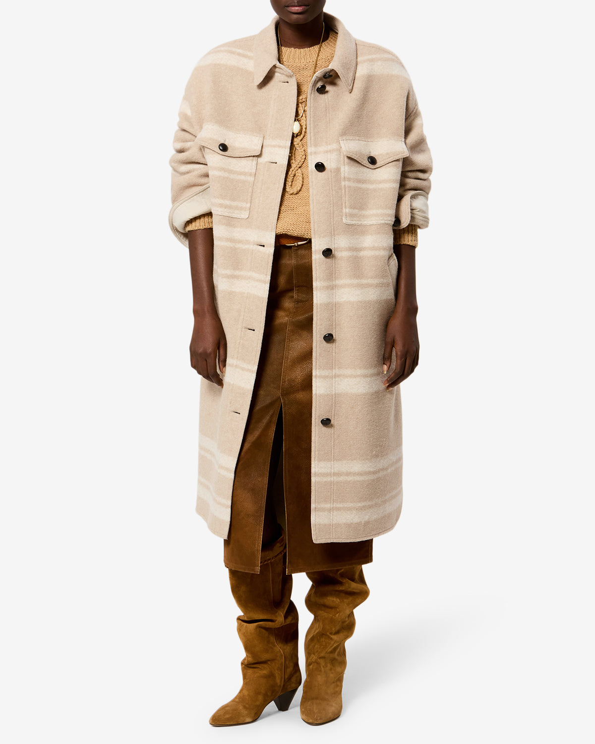 Isabel Marant Manteaux Djila manteau sable rayures