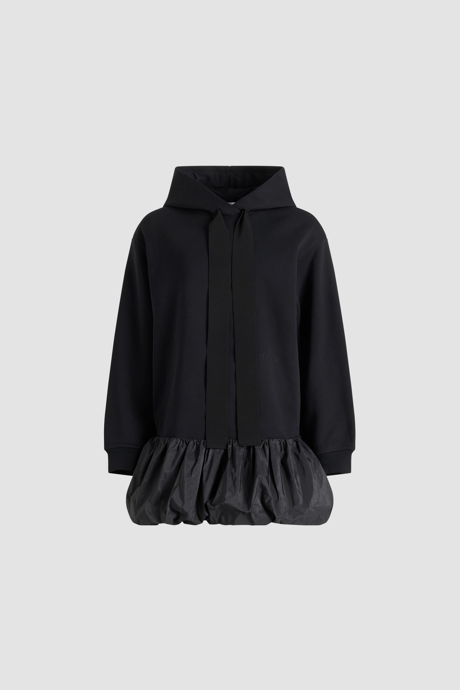 Patou JE197 robe hoodie noire coton bio volant