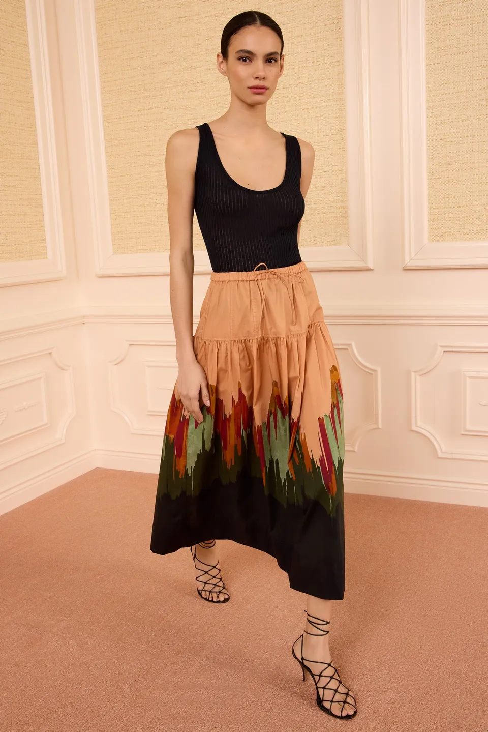 Ulla Johnson Theodora PF260313 Jupe Agate fleurie midi
