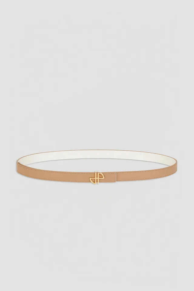 Patou P24BE0025021113B Ceinture fine beige cuir boucle JP
