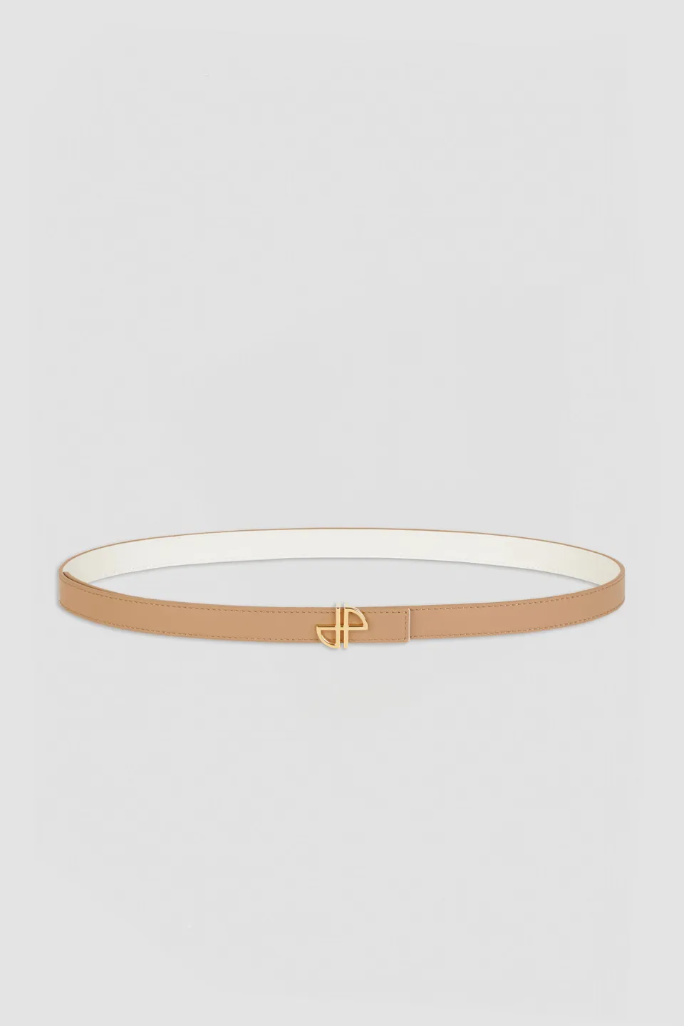 Patou P24BE0025021113B Ceinture fine beige cuir boucle JP