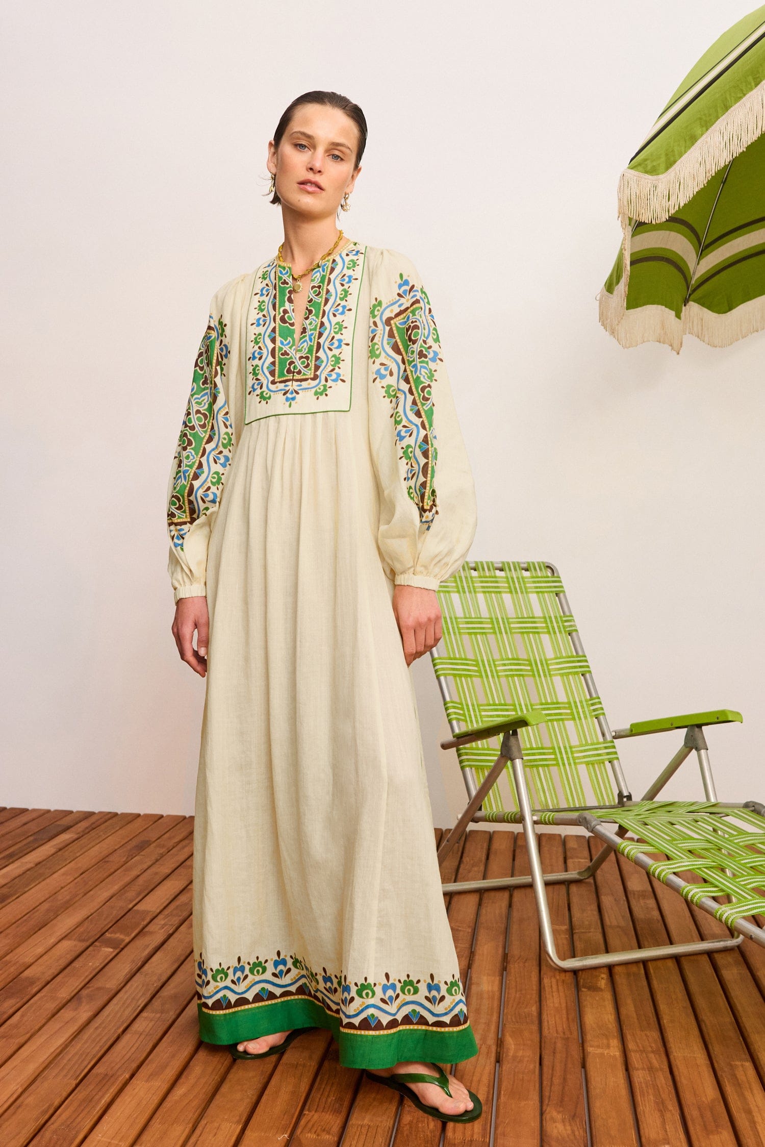 Alemäis Bridgette robe tunique midi ramie à ceinture