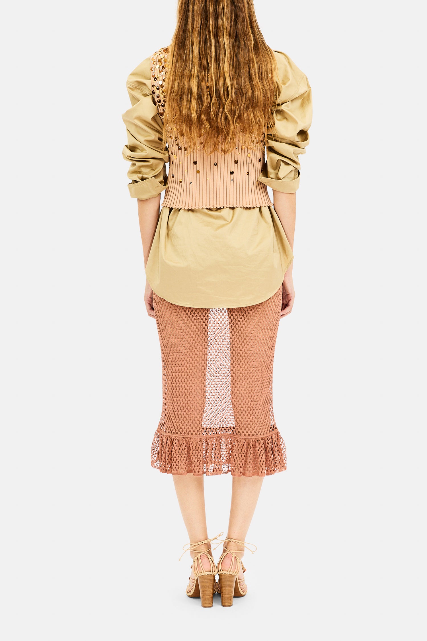 Ulla Johnson Aurelie Knit Tank débardeur Golden Meadow sequins