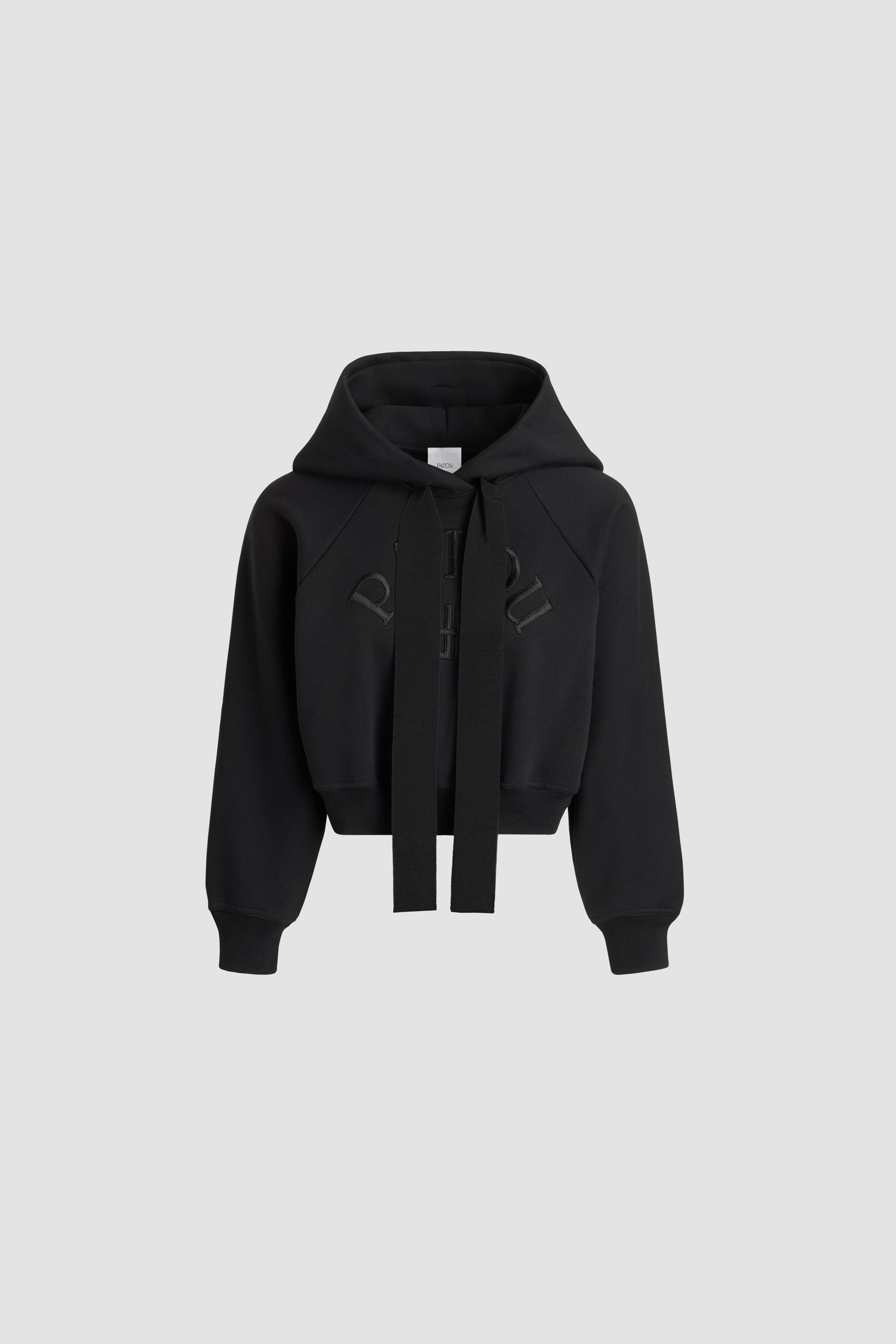 Patou hoodie sweat capuche logo JP noir coton bio