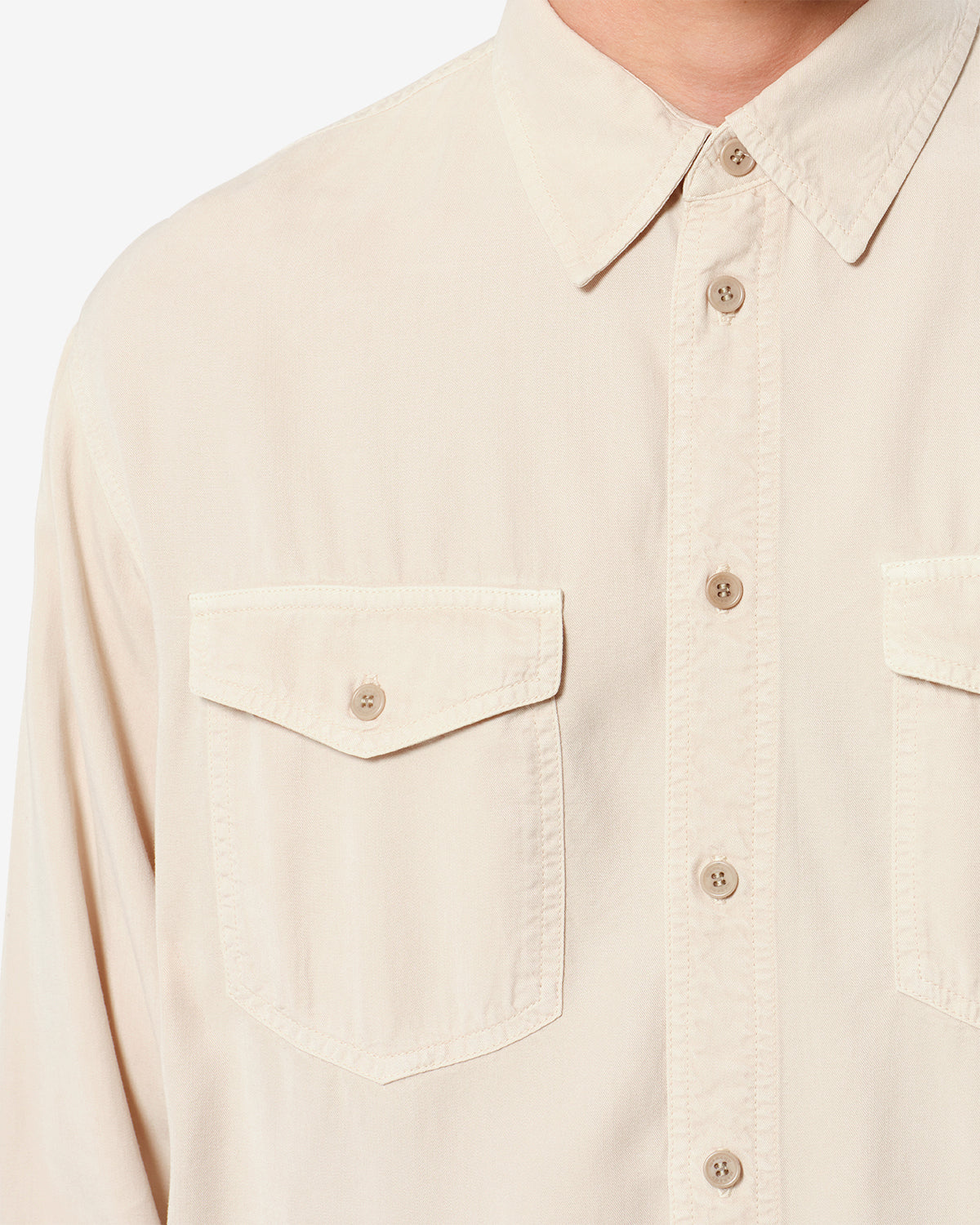 Isabel Marant Saul chemise écru coupe droite manches longues
