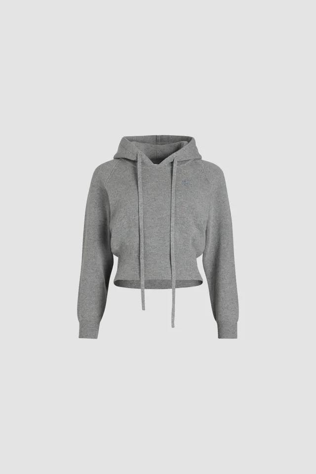Patou hoodie gris laine cachemire sweat capuche
