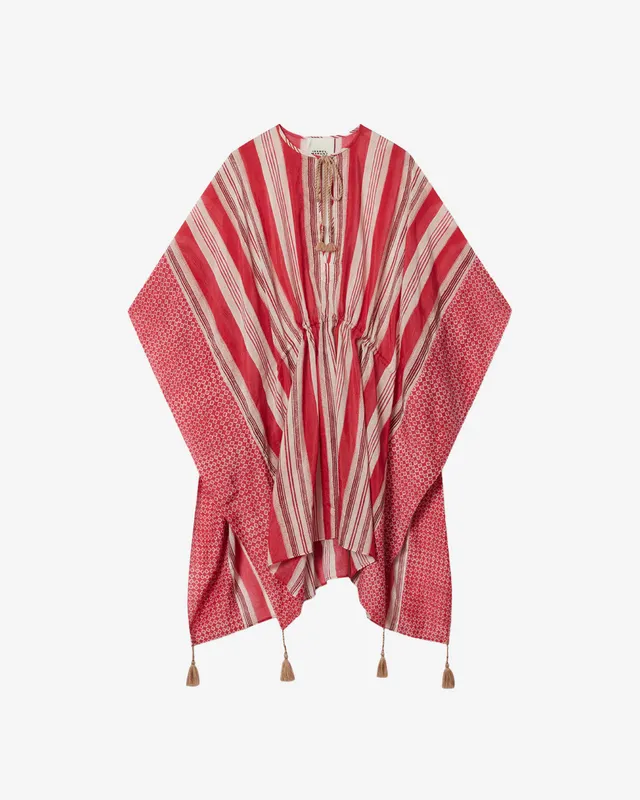 Isabel Marant Loreliz kaftan rouge coton soie