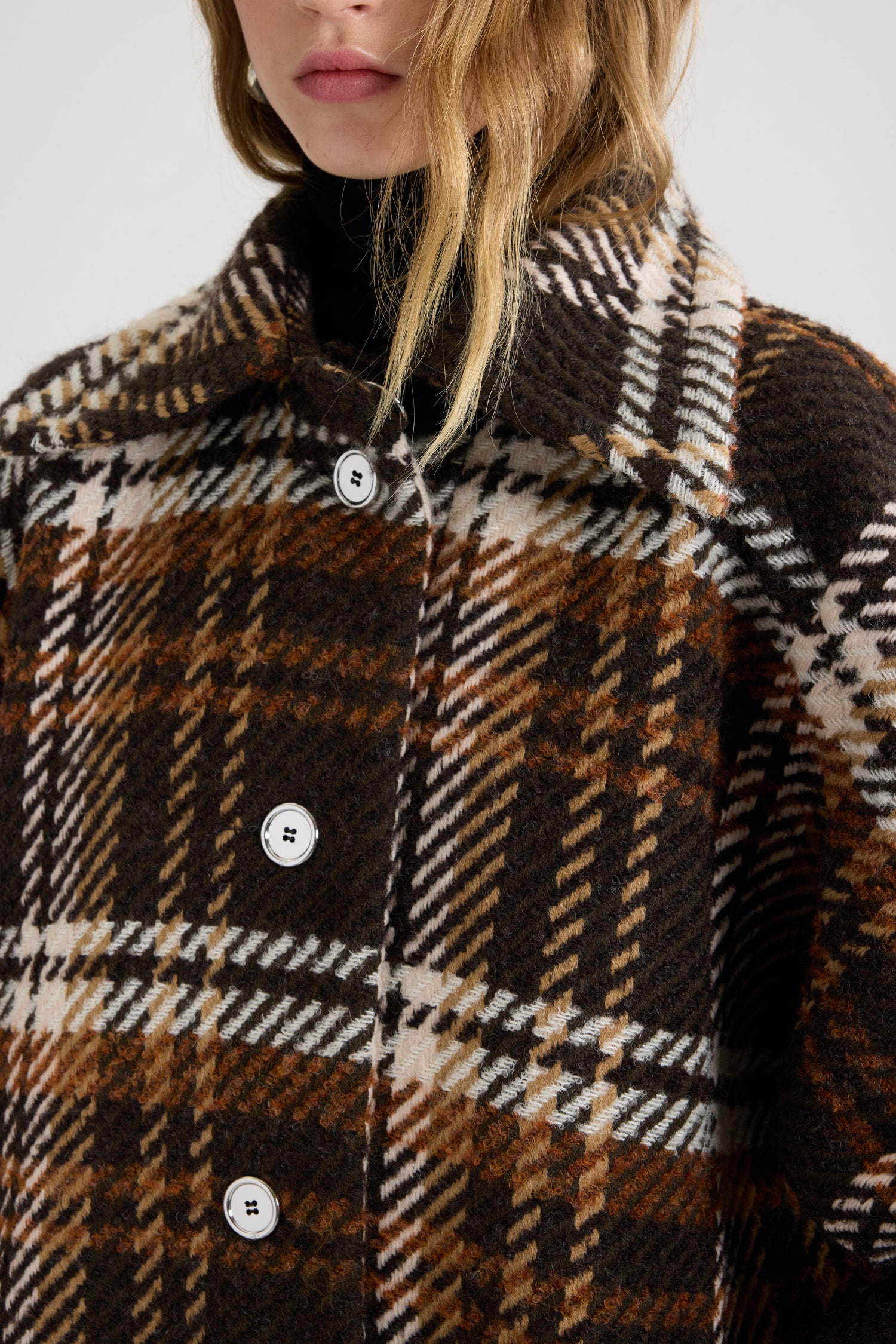 Patou OU042 parka Autumn Checkerboard laine carreaux 38