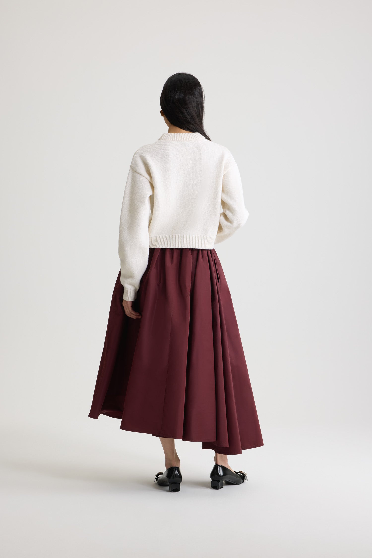 Patou KN278 pull laine cachemire blanc logo JP