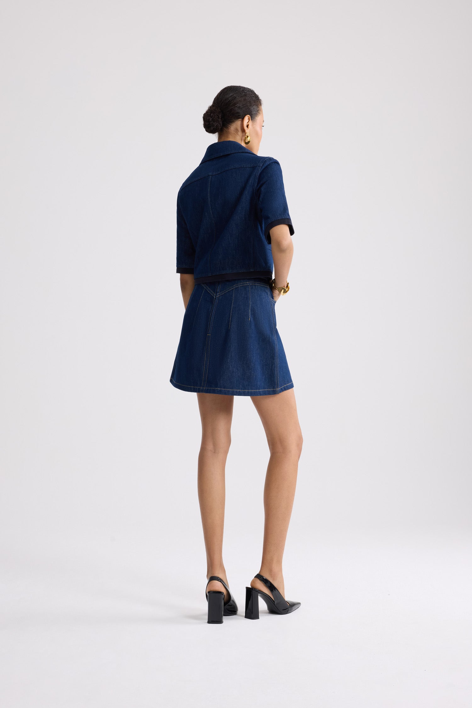 Patou Denim SK042 jupe mini jean Rodeo Blue