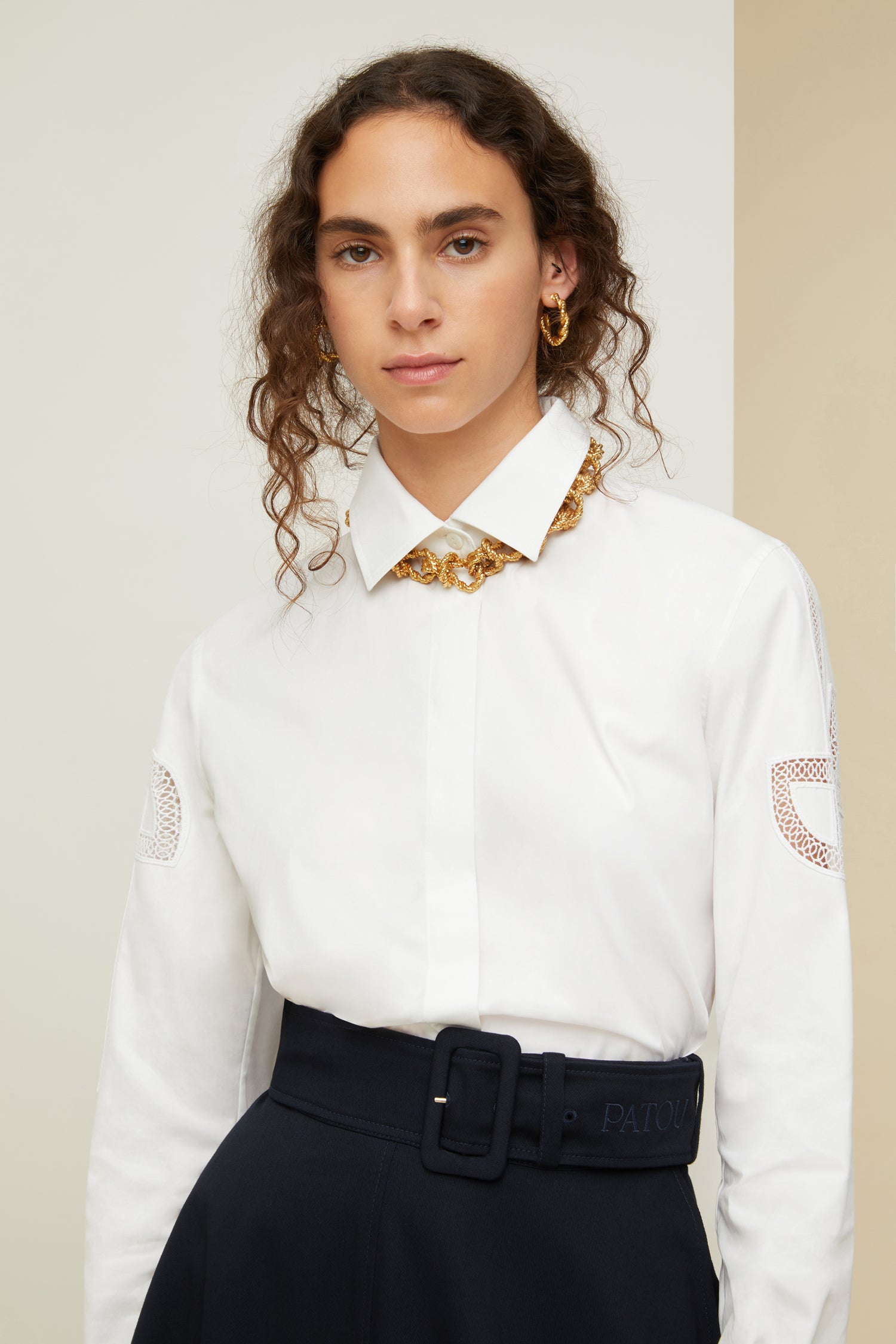 Patou JW077 collier chaîne doré laiton Taille Unique
