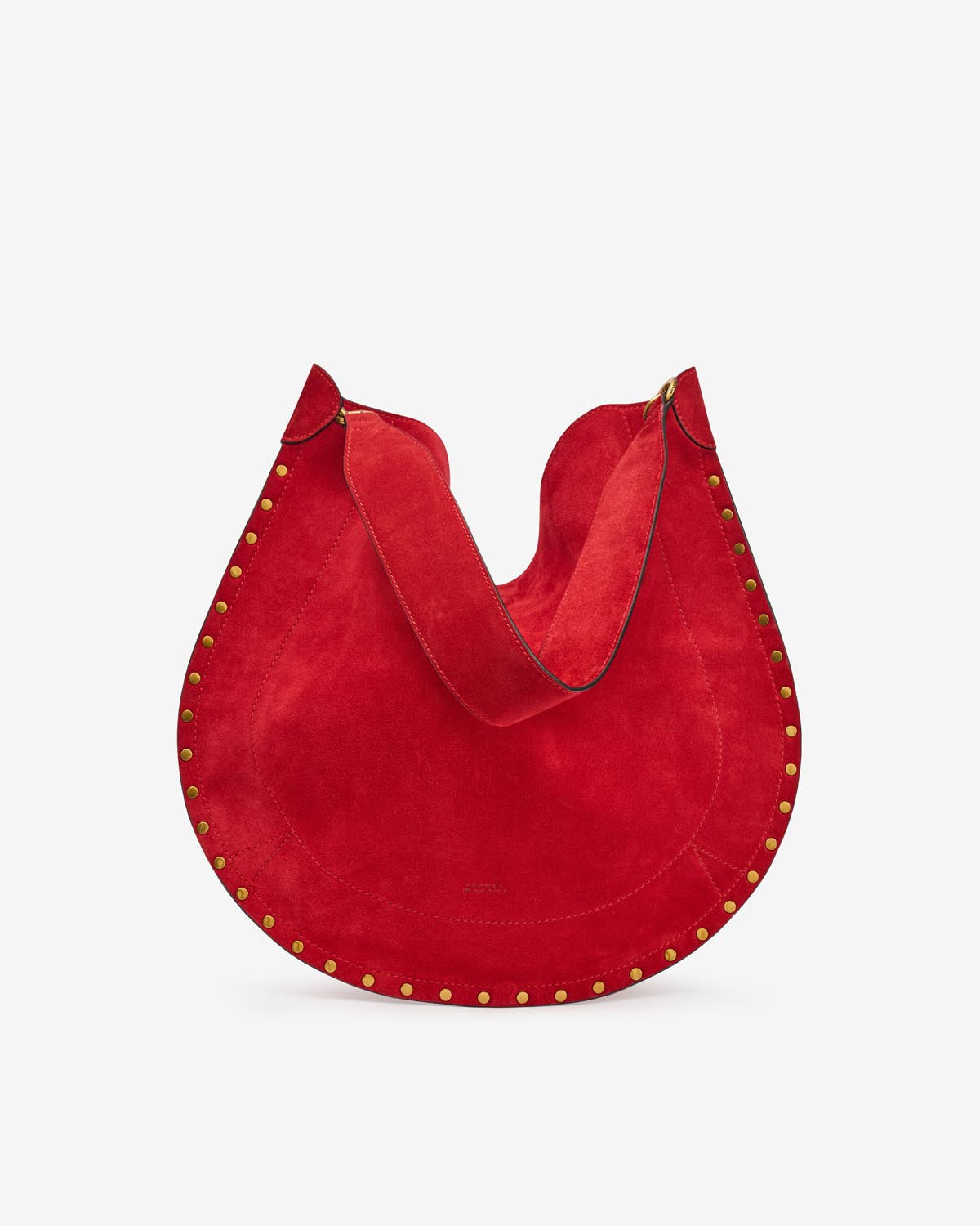 Isabel Marant Oskan Hobo Soft sac cuir velours rouge