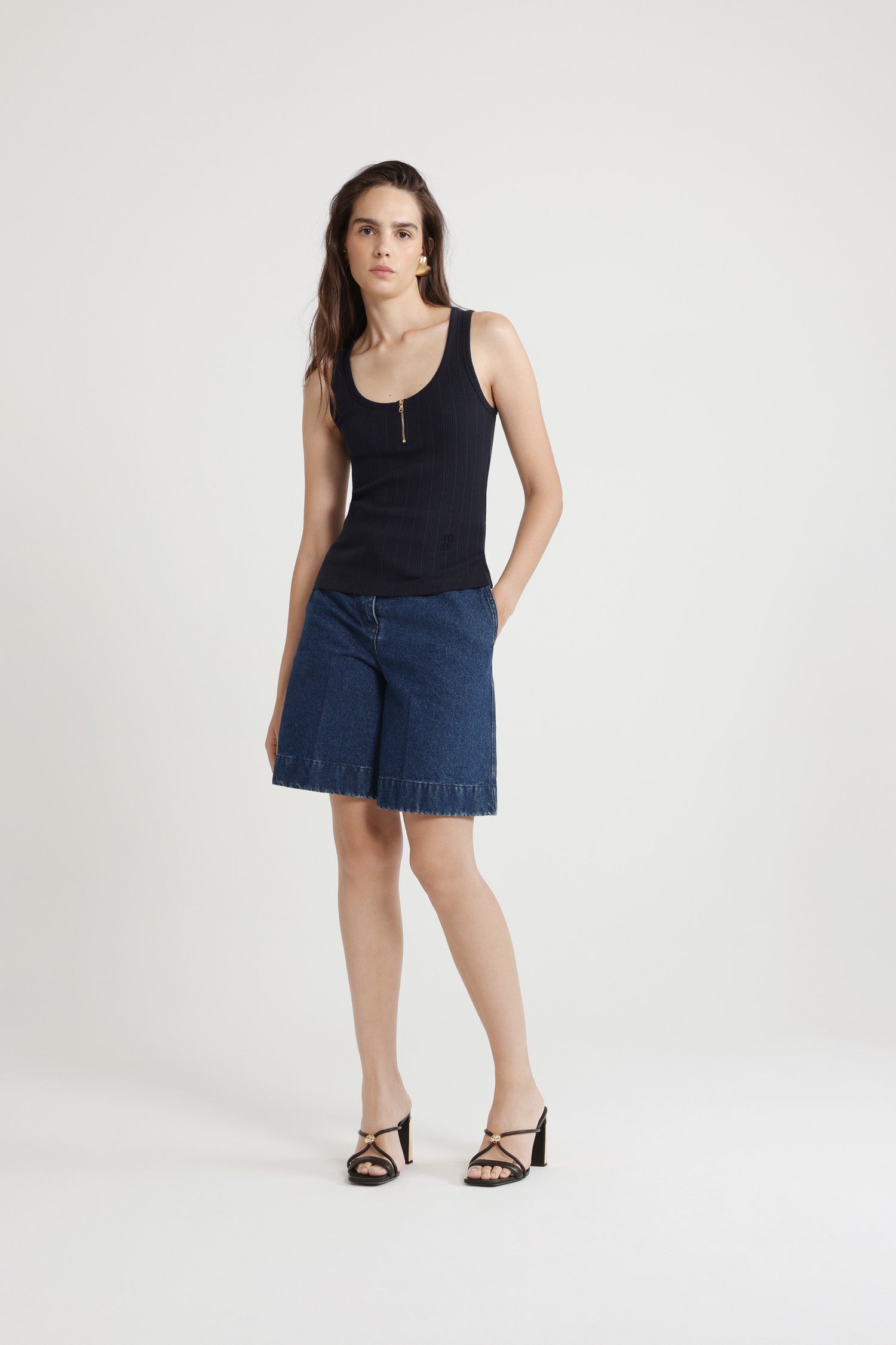 Patou P25JE1499971699N débardeur coton bio Navy Black