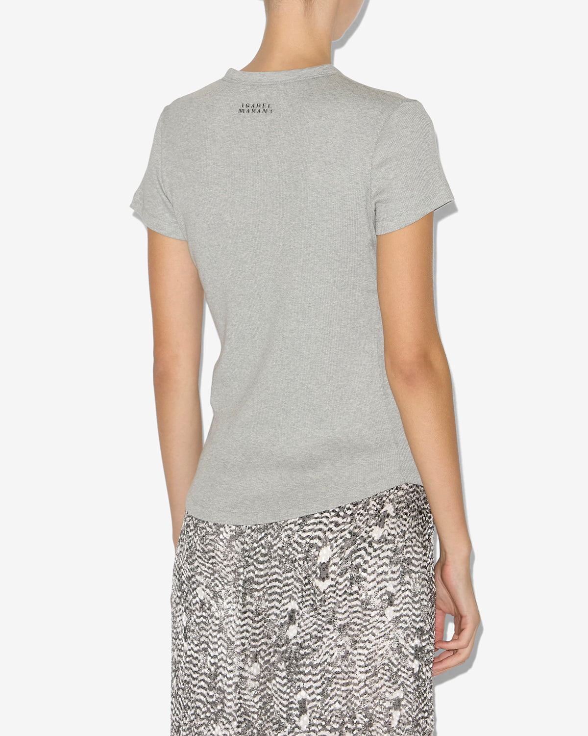 Isabel Marant Taomi t-shirt gris coton côtelé